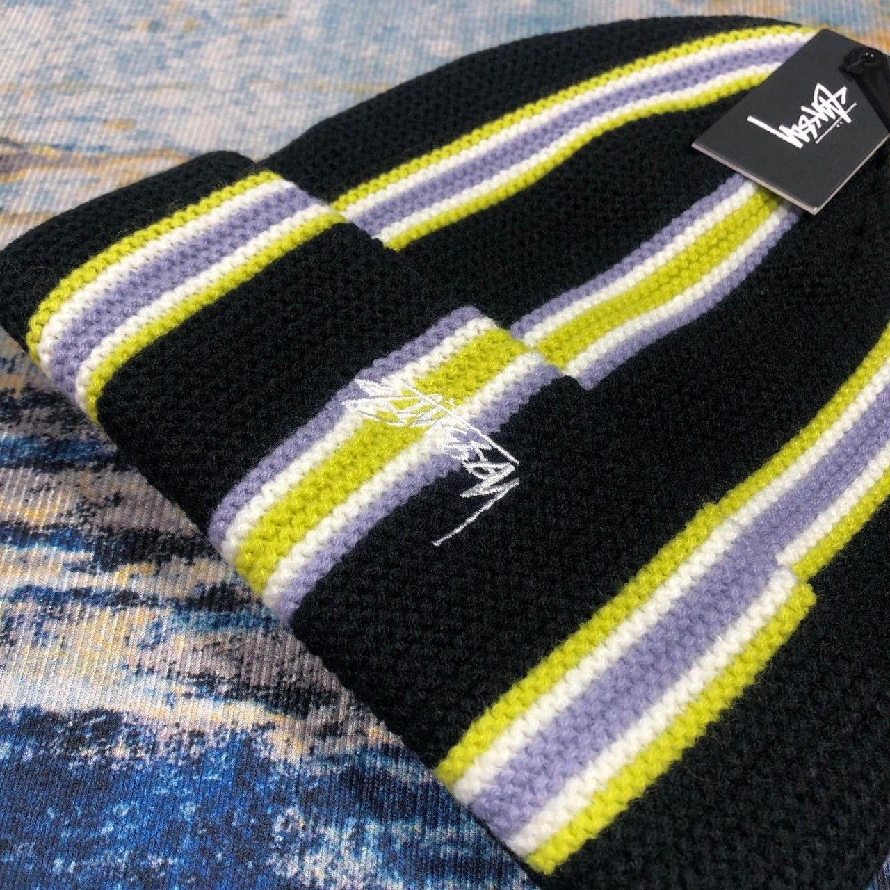 Stussy × Vintage Stussy Vertical Stripe Cuff Beanie Size ONE SIZE - 3 Thumbnail