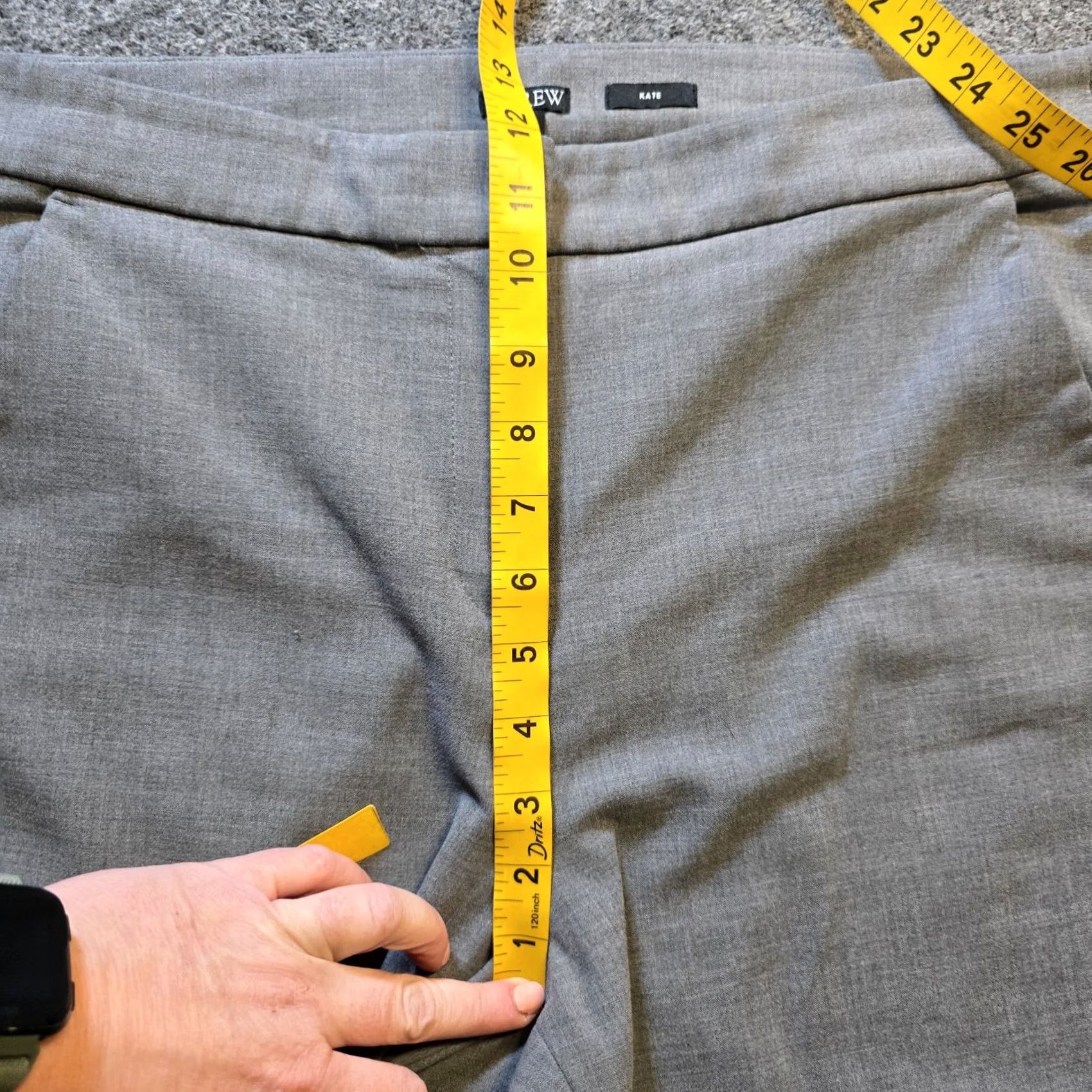 J.Crew J.CREW Pants Women 12 Gray Kate Cotton Blend Taper Flat Front Career Casual Dress Pants Women XS-? Size 34" / US 12 / IT 48 - 7 Thumbnail