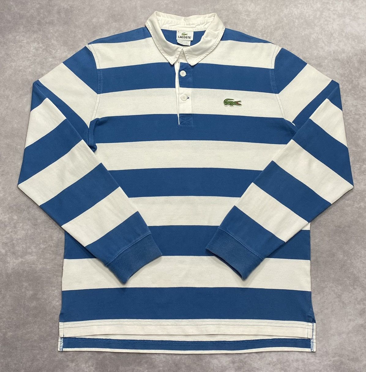 Lacoste Vintage Lacoste Striped Rugby Long Sleeve Polo Size US M / EU 48-50 / 2 - 1 Thumbnail