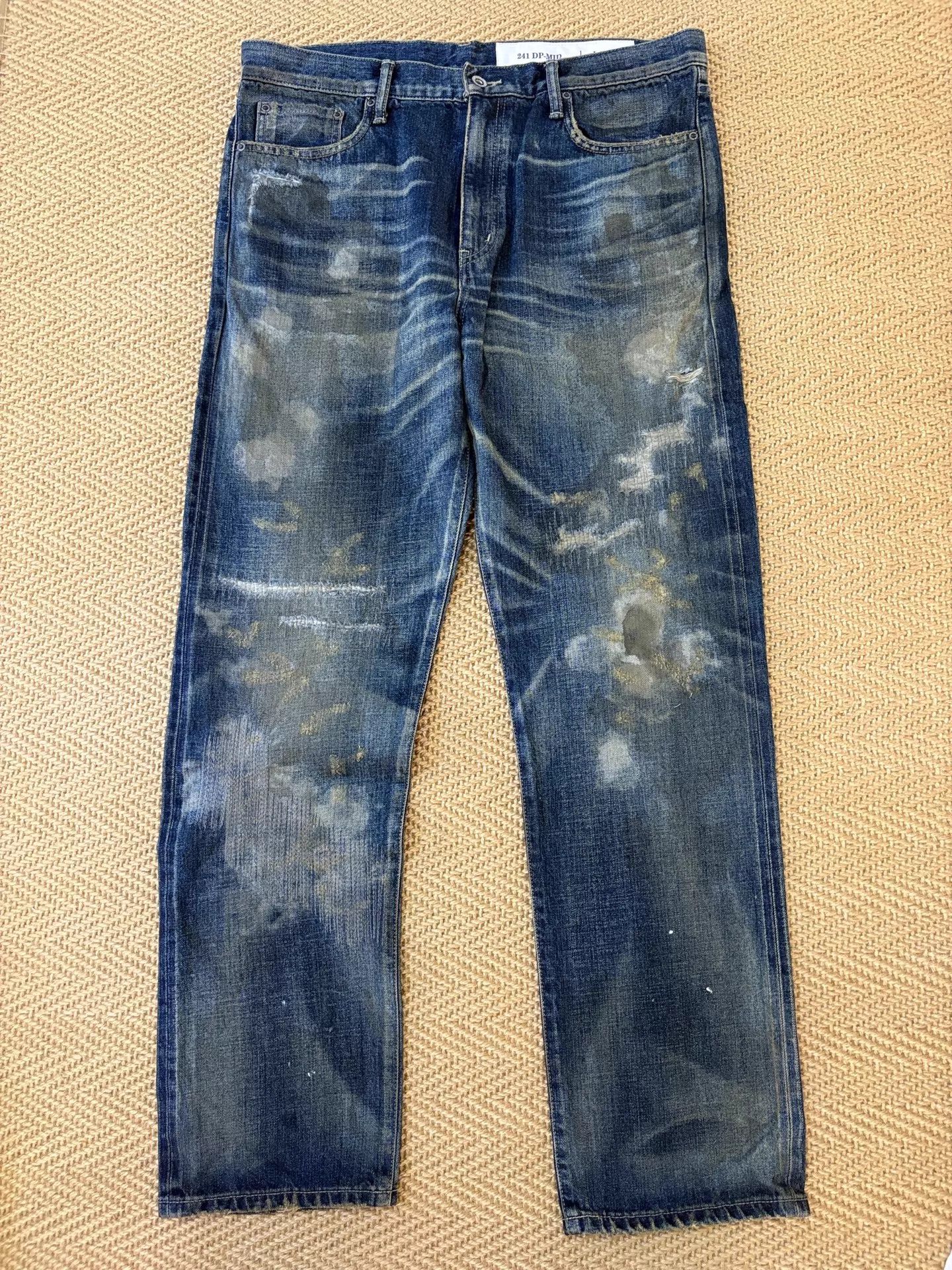 Neighborhood Neighborhood 24SS Mud Dye Washed Distressed Cut Jeans L Size US 34 / EU 50 - 1 Thumbnail