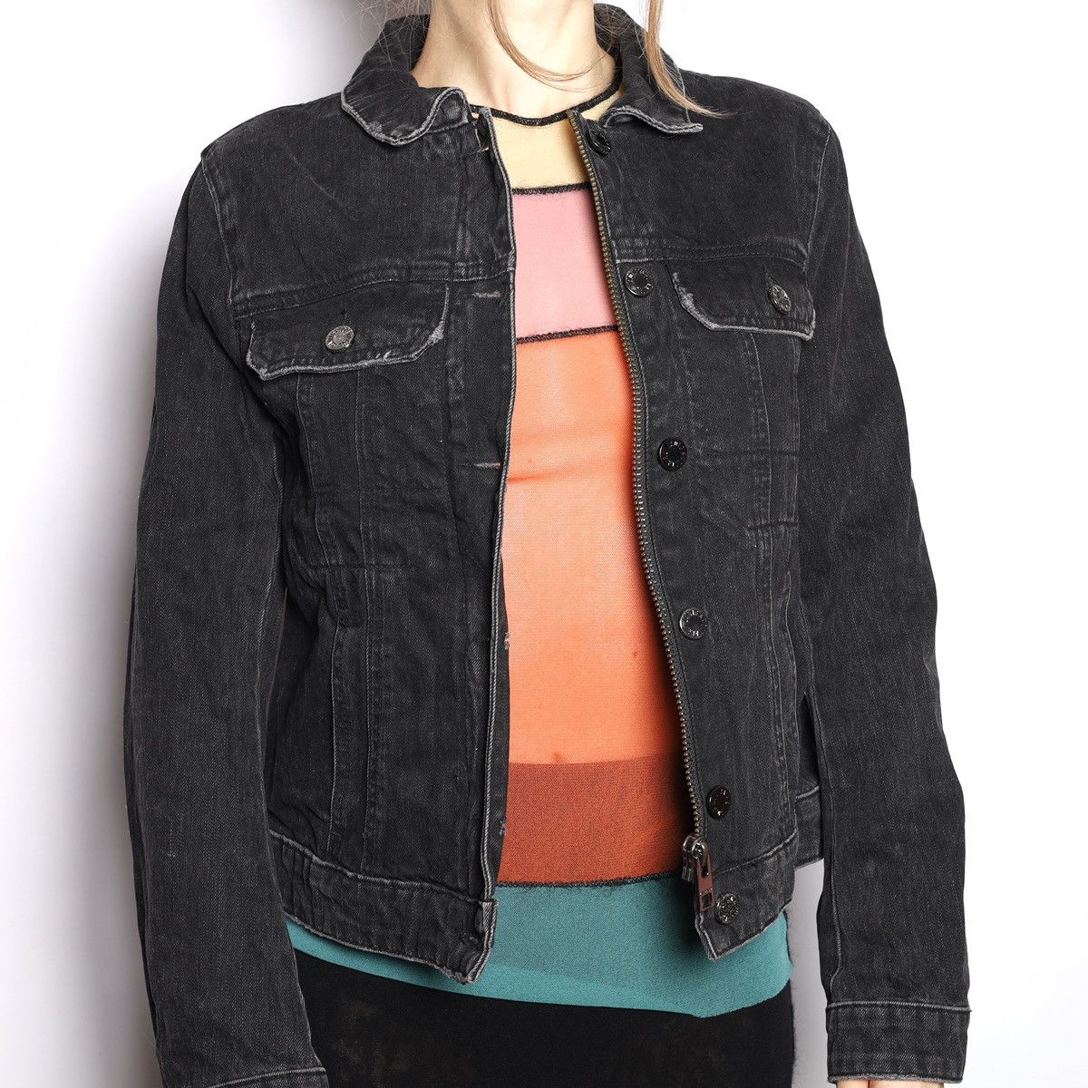 Zadig & Voltaire Zadig Voltaire Kioky Denim Jeans Black Jacket Zip Size S / US 4 / IT 40 - 4 Thumbnail