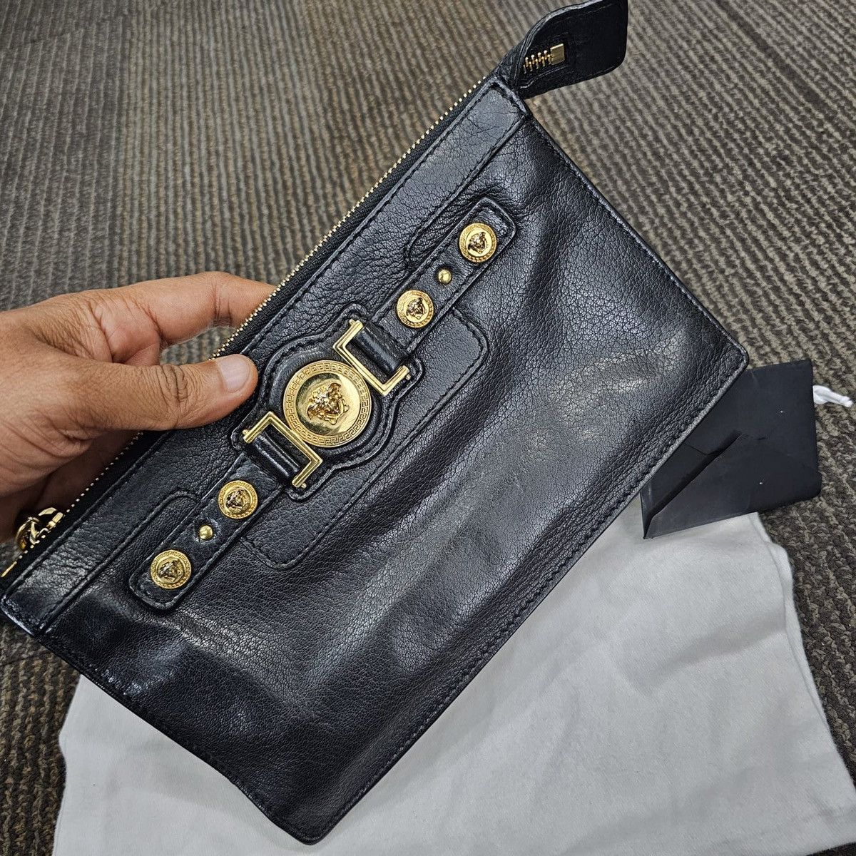 Versace Versace leather Medusa black clutch wristlet wallet Size ONE SIZE - 1 Thumbnail