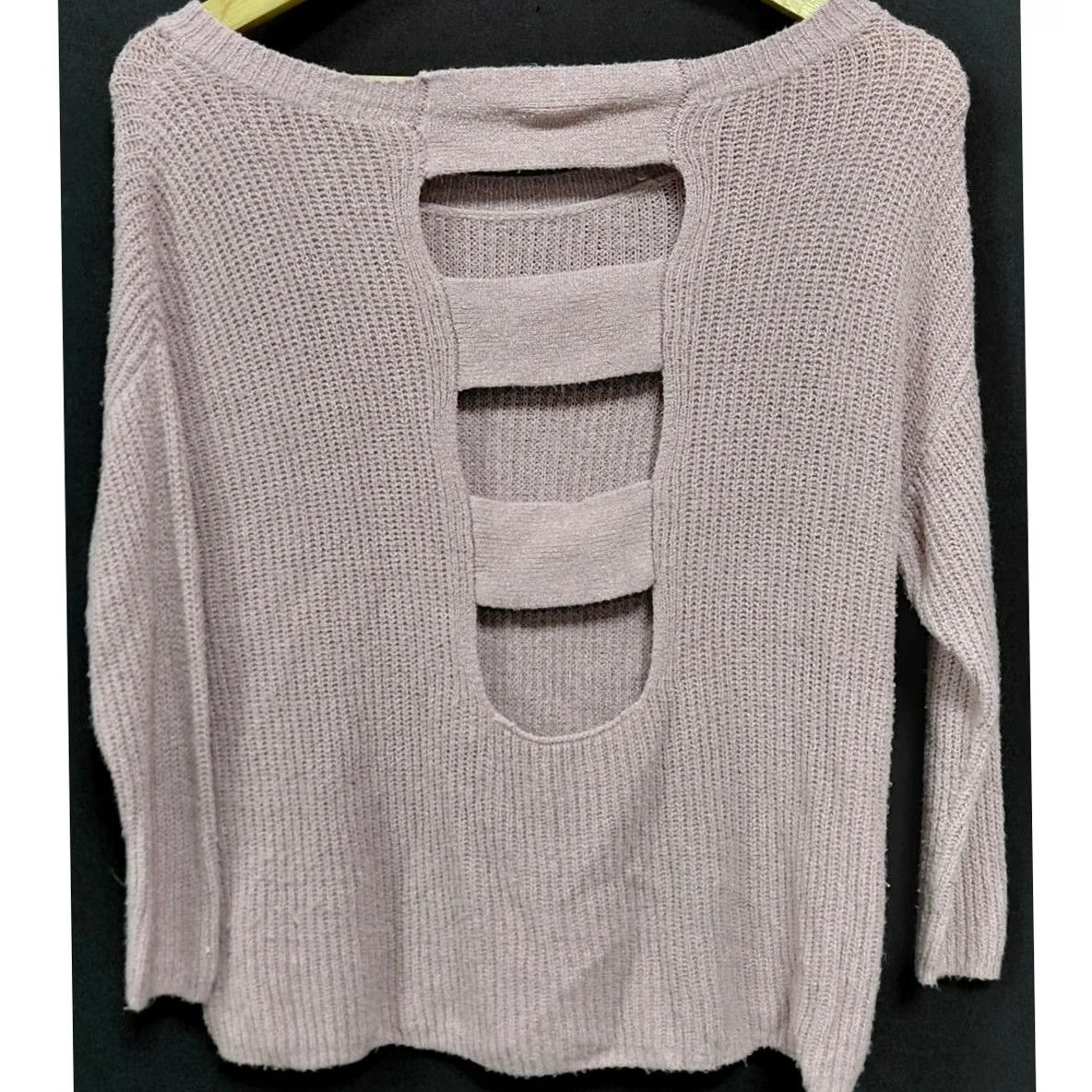 Express EXPRESS Knit Sweater Mauve Solid 3/4 Sleeve Women Size S/P Size S / US 4 / IT 40 - 2 Thumbnail