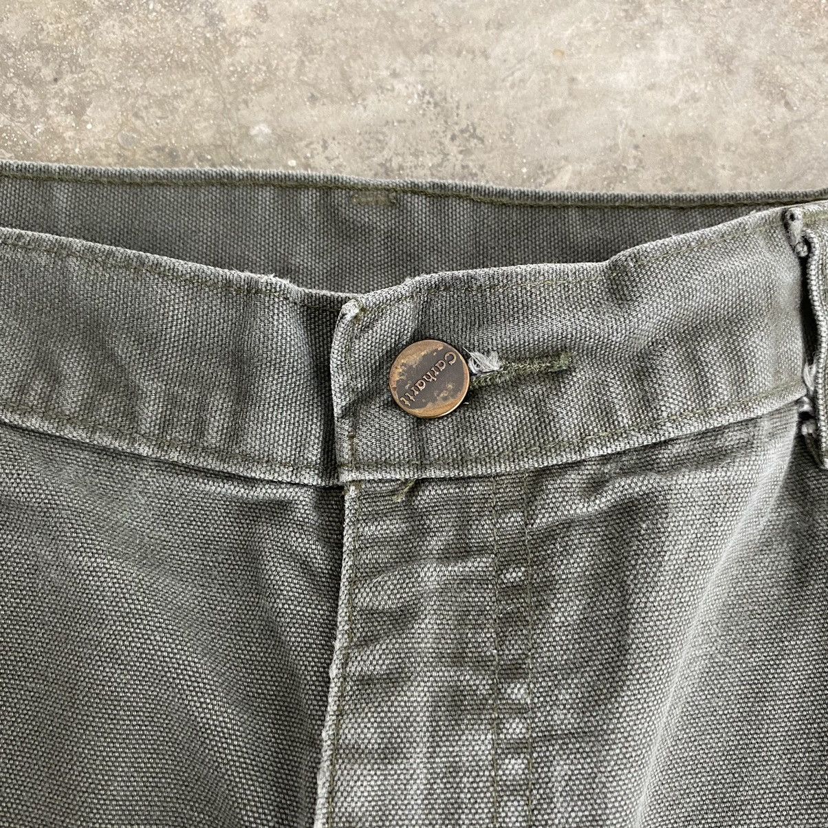 Carhartt VTG Carhartt Faded Moss Green Ripped Carpenter Pants Size US 37 - 13 Thumbnail