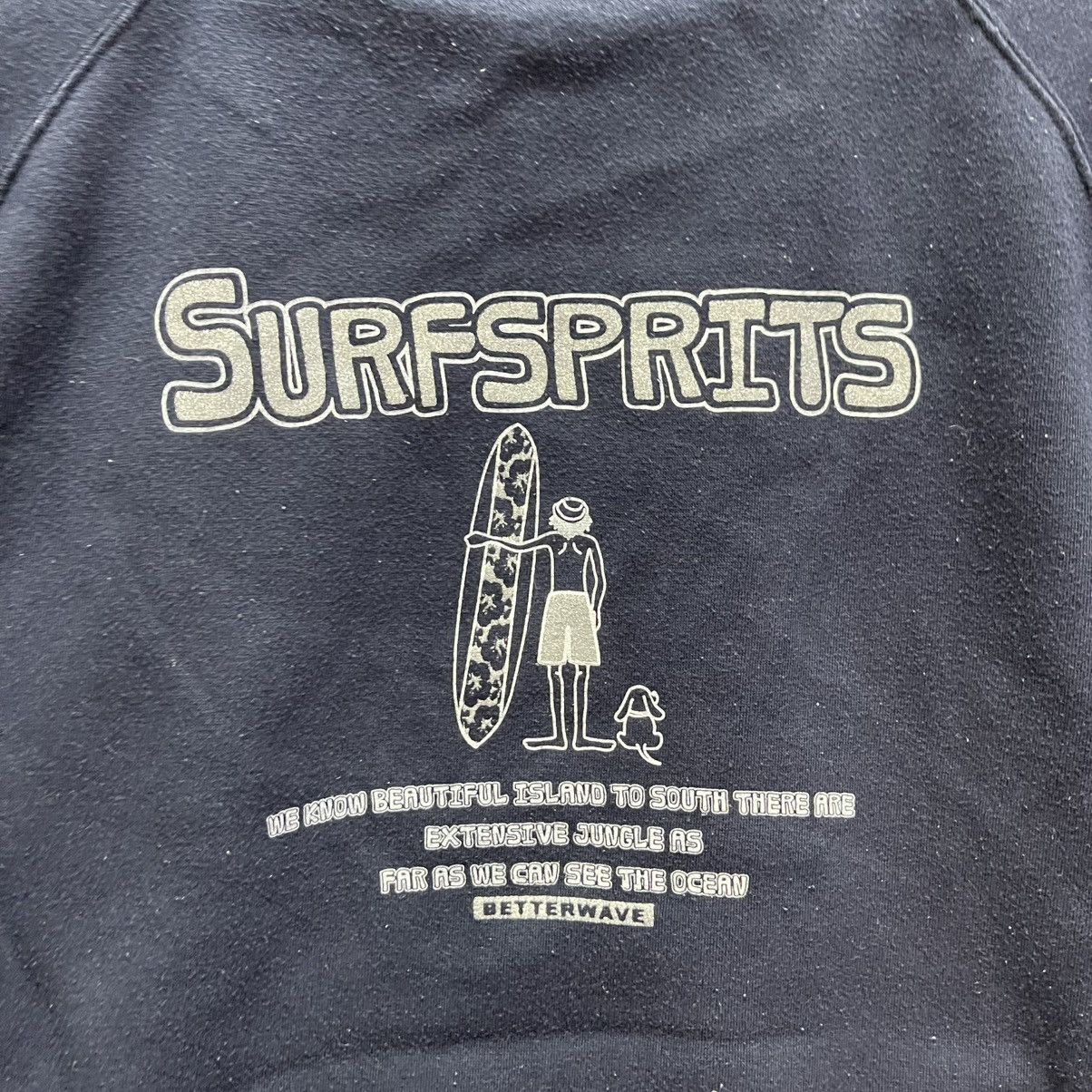 Vintage Surf Sprits Graphic Hoodie Black Surf Style Pullover Size US L / EU 52-54 / 3 - 2 Thumbnail
