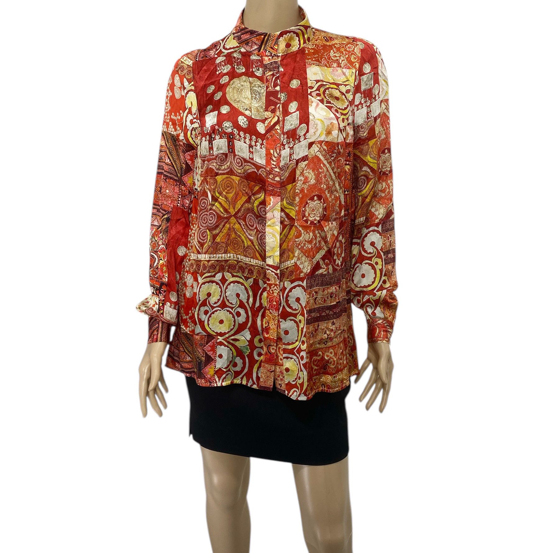 Other SHIATZY CHEN Red Multicolor Button Down Silk Shirt Top Size M / US 6-8 / IT 42-44 - 1 Thumbnail