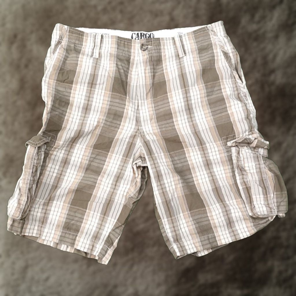 Roundtree & Yorke ROUNDTREE & YORKE MENS CARGO SHORTS PLAID 35 Multicolor Regular Inseam 10in Mens Size US 35 - 1 Thumbnail