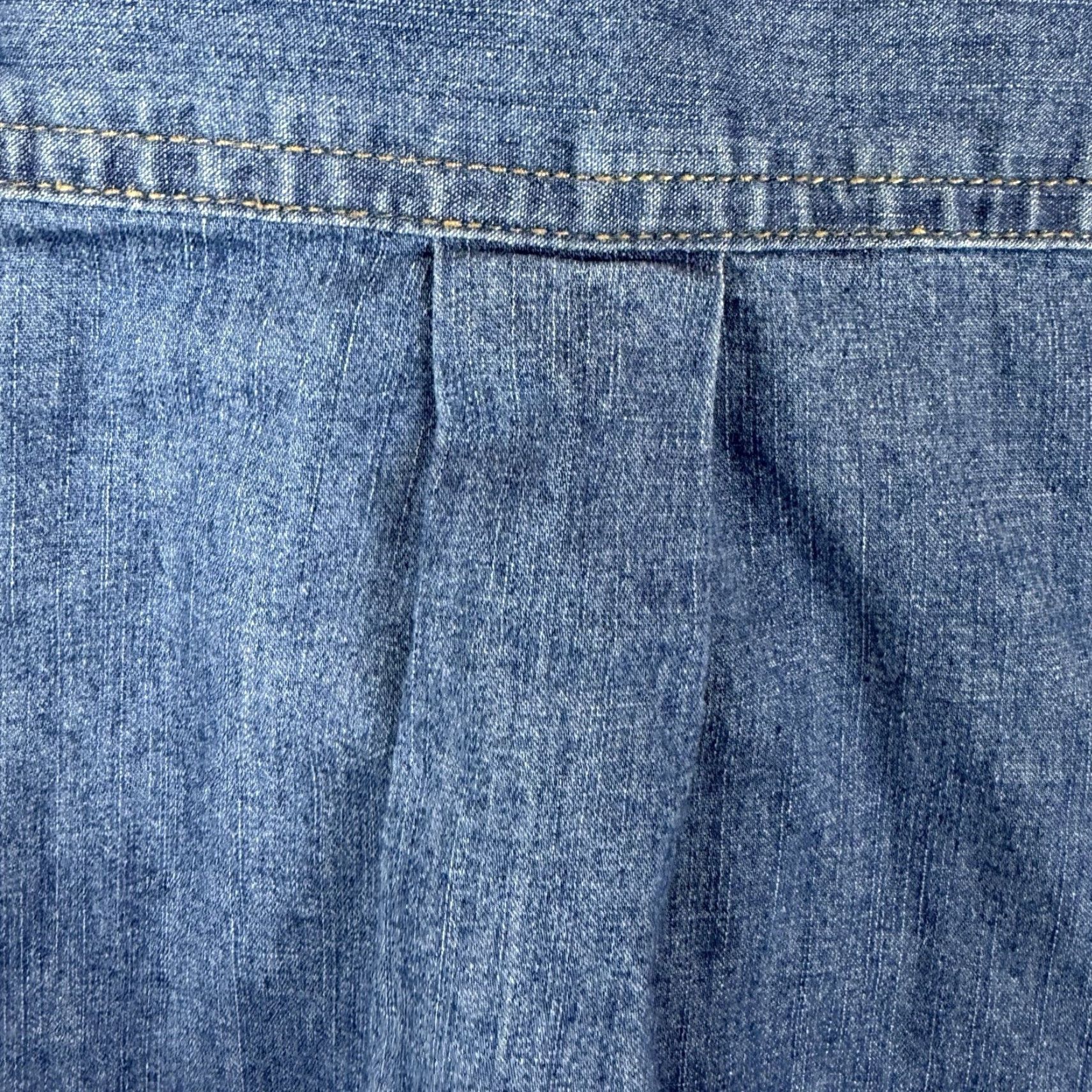 CO D&Co Denim Co Button Top Womens 3X Denim Tunic Solid Casual Shirt Button-Up Size XXL / US 16-18 / IT 52-54 - 7 Thumbnail