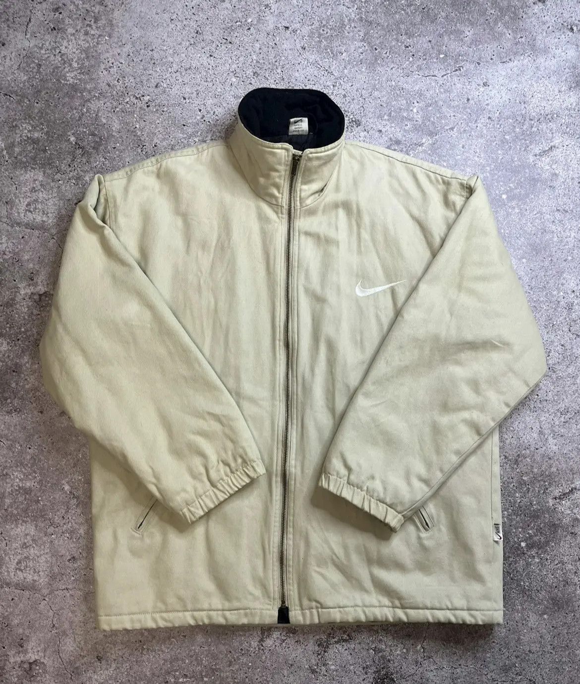 Nike Vintage Nike Beige Full Zip Jacket Embroidered Swoosh Fleece Size US XL / EU 56 / 4 - 1 Thumbnail