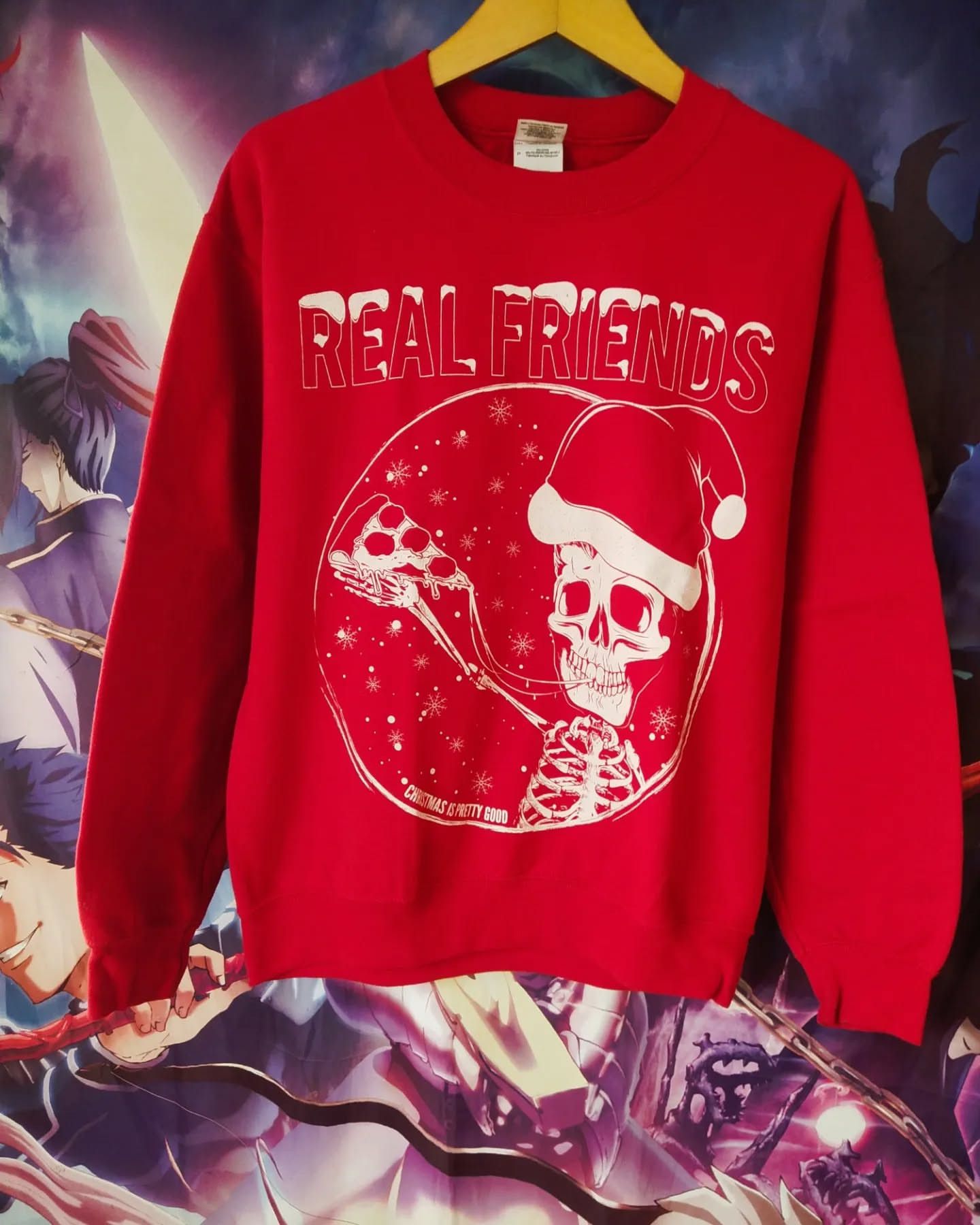 Band Tees Real Friends Christmas Pizza Band Crewneck Pop Punk Size US S / EU 44-46 / 1 - 1 Thumbnail