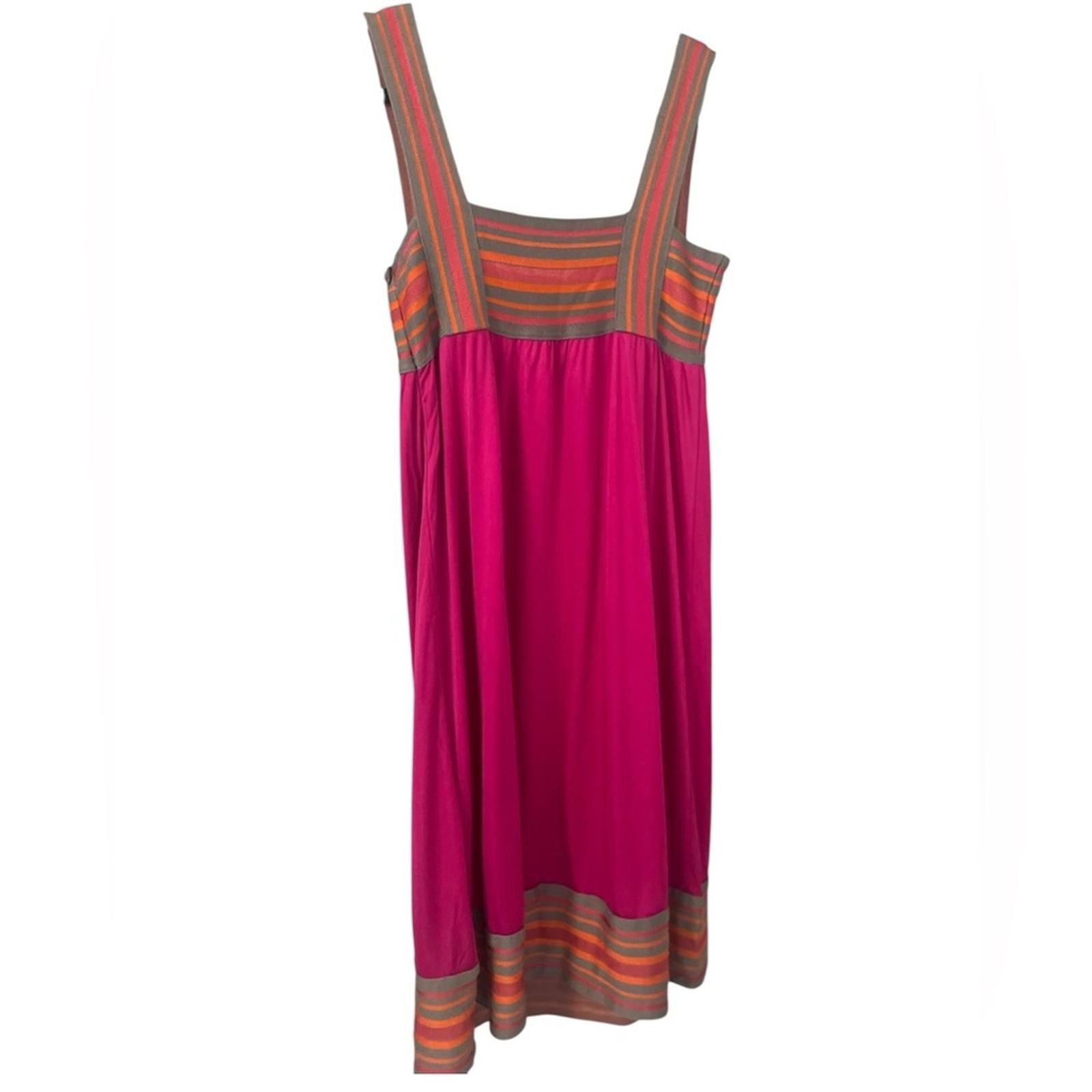 Missoni M Missoni Pink & Orange Stripe Midi Dress Size S / US 4 / IT 40 - 2 Thumbnail