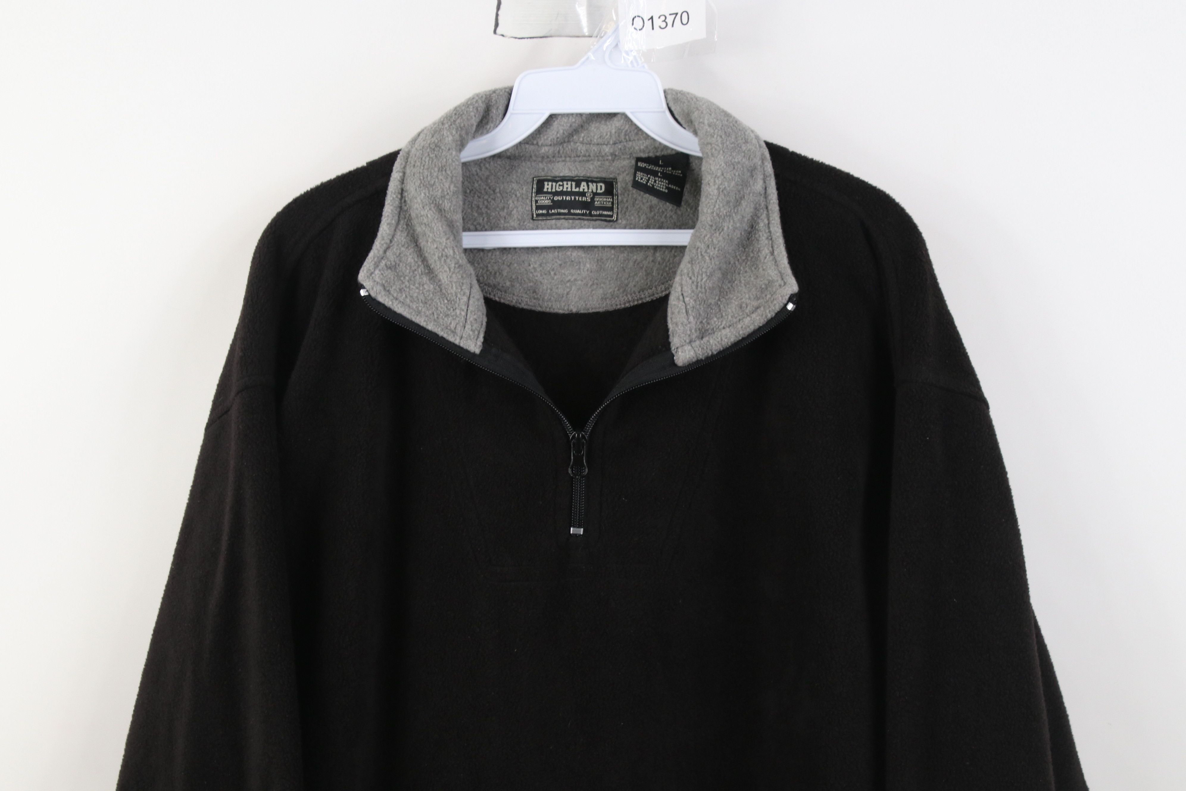 Vintage Vintage 90s Streetwear Pullover 1/4 Zip Fleece Sweater Black Size US L / EU 52-54 / 3 - 2 Thumbnail