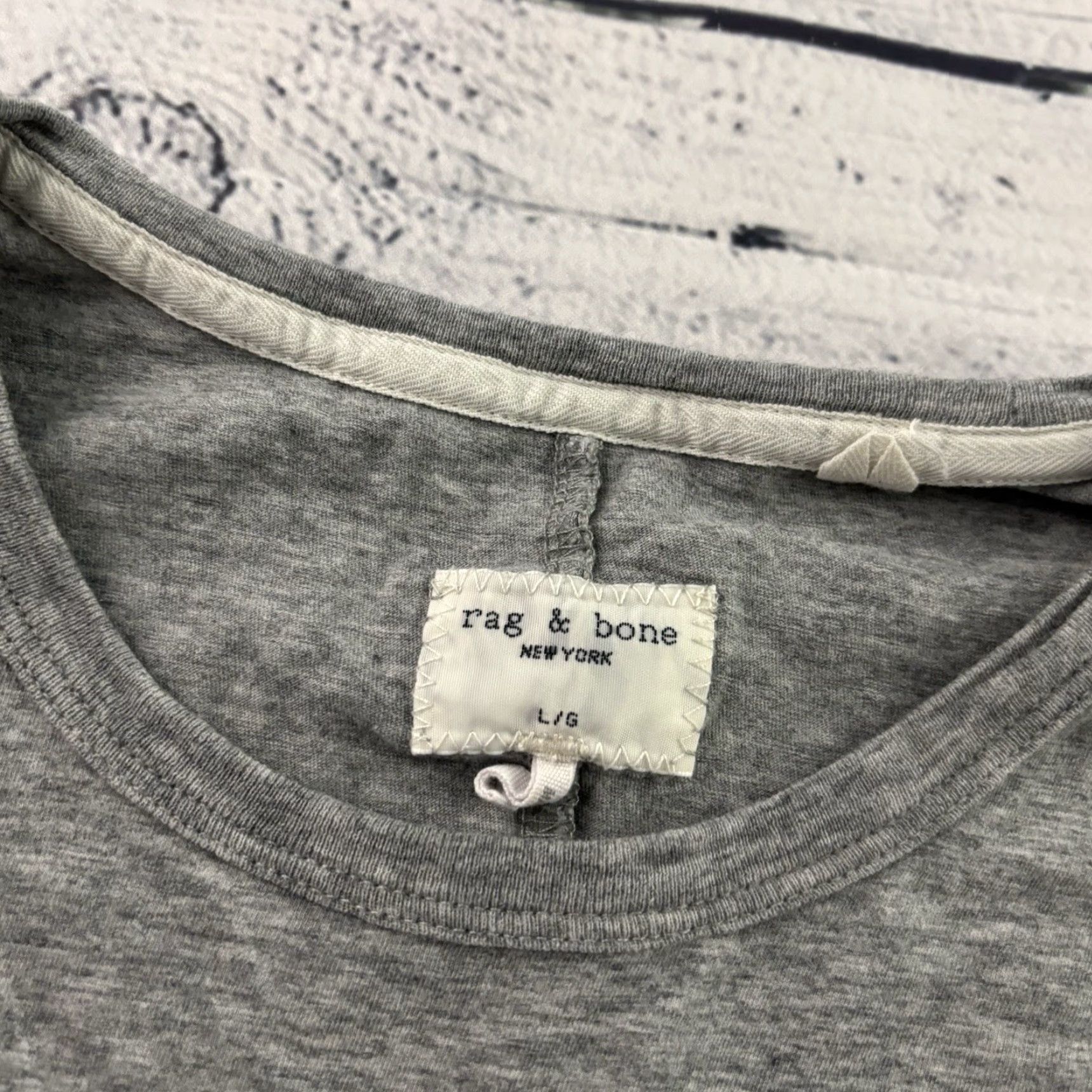 Rag & Bone Rag & Bone Long Sleeve Basic Cotton T Shirt Women's Large Gray Size L / US 10 / IT 46 - 2 Thumbnail