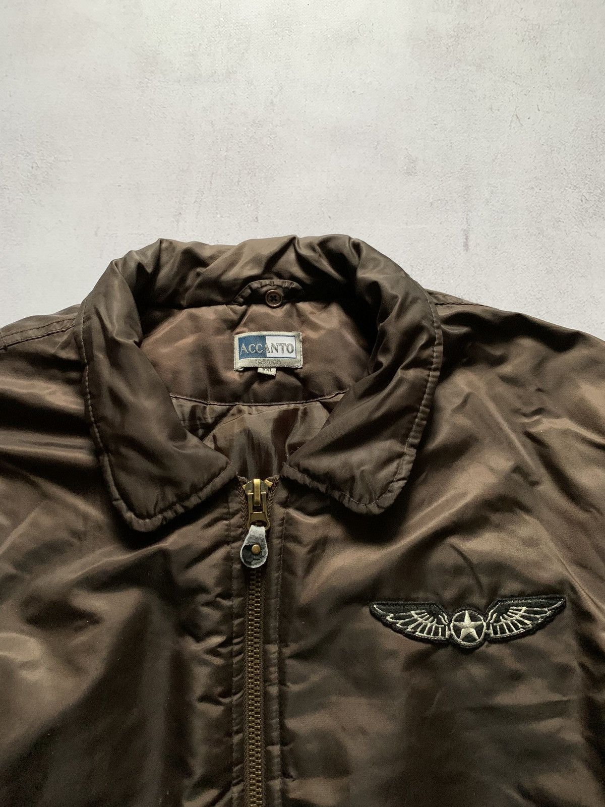 Vintage Vintage Bomber Jacket MA-1 Aviator Brown Baggy 90s Size US XXL / EU 58 / 5 - 5 Thumbnail