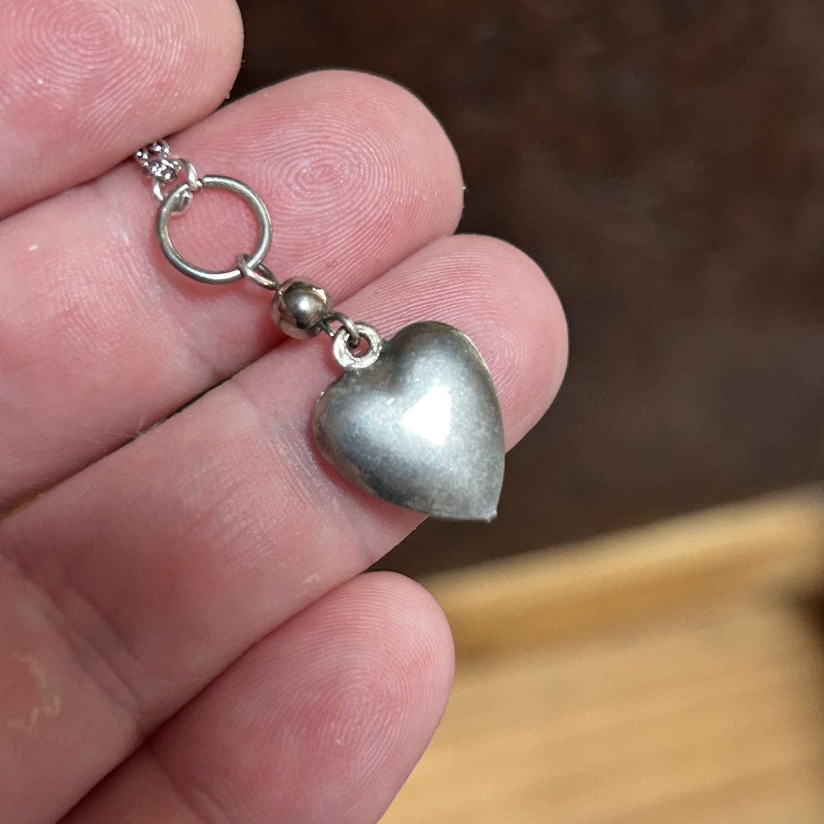 Handmade Handcrafted heart pendant on chain necklace Size ONE SIZE - 6 Thumbnail