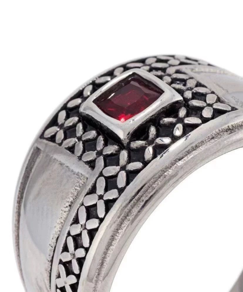 Nialaya Ruby Silver Unisex Ring, Men's — image 3 of 6