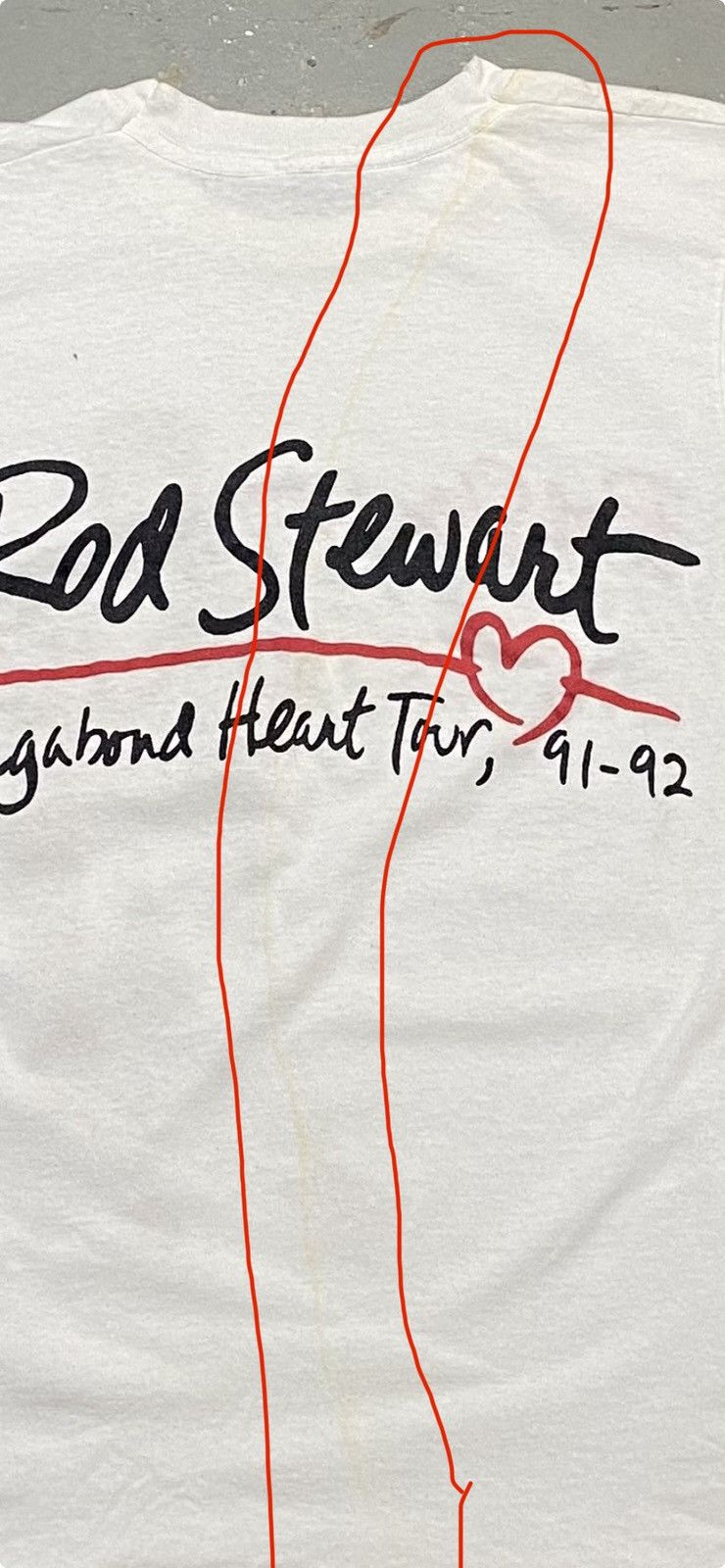 Vintage Vintage Rod Stewart Vagabonds Heart Tour 1991 - 92 Tour Tee Size US S / EU 44-46 / 1 - 4 Thumbnail