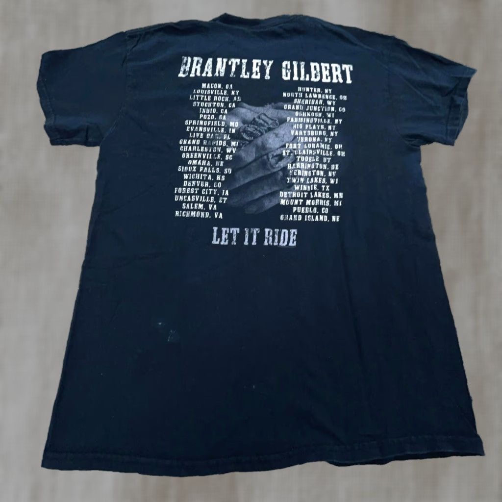Gildan Brantley Gilbert Shirt Men Medium Black Tee Concert Music Band 2014 Gildan Short Sleeve Crew Neck Logo Size US M / EU 48-50 / 2 - 1 Thumbnail