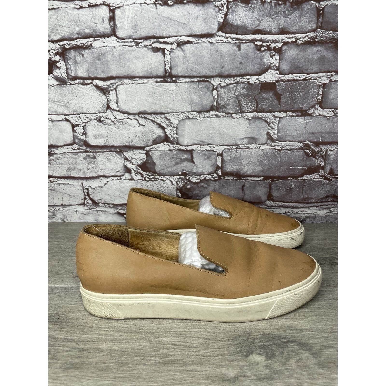 Nisolo Nisolo Vibram Tan Brown Leather Slip On Sneakers Shoes Women Size US 9 / IT 39 - 22 Thumbnail