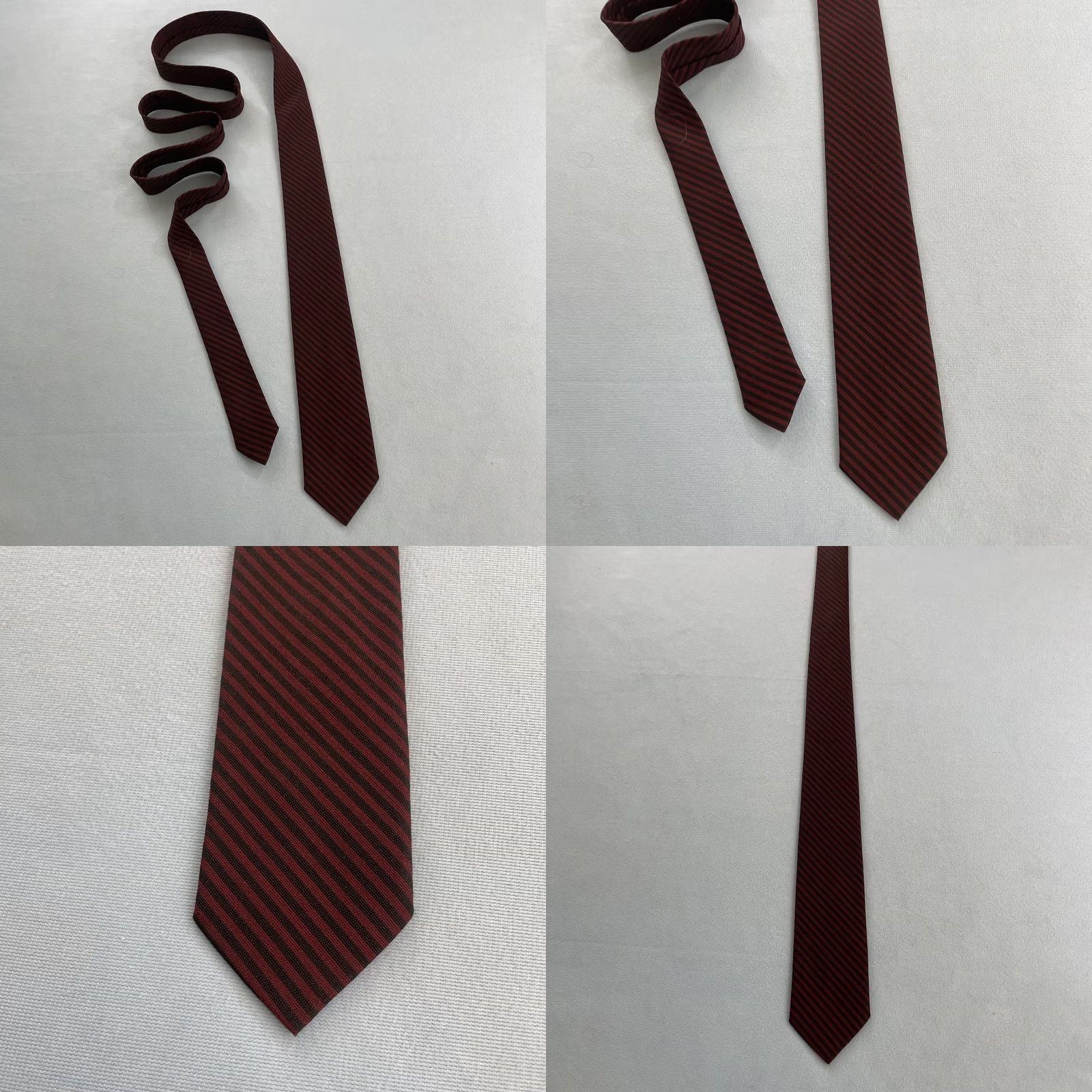 MCM vtg 60s Wool Dacron NeckTie Slim 2" Red Black Stripe MCM Capsule Tie 2x57 Capsule Slim Necktie Mens Tie Size ONE SIZE - 9 Thumbnail