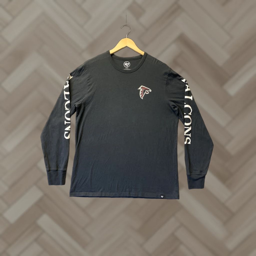 47 VINTAGE Atlanta Falcons Shirt Unisex Adults Long Sleeve L Black 47 Brand NFL Team Crew Neck Cotton/Logo Fans USA City 2000s Size US L / EU 52-54 / 3 - 1 Thumbnail