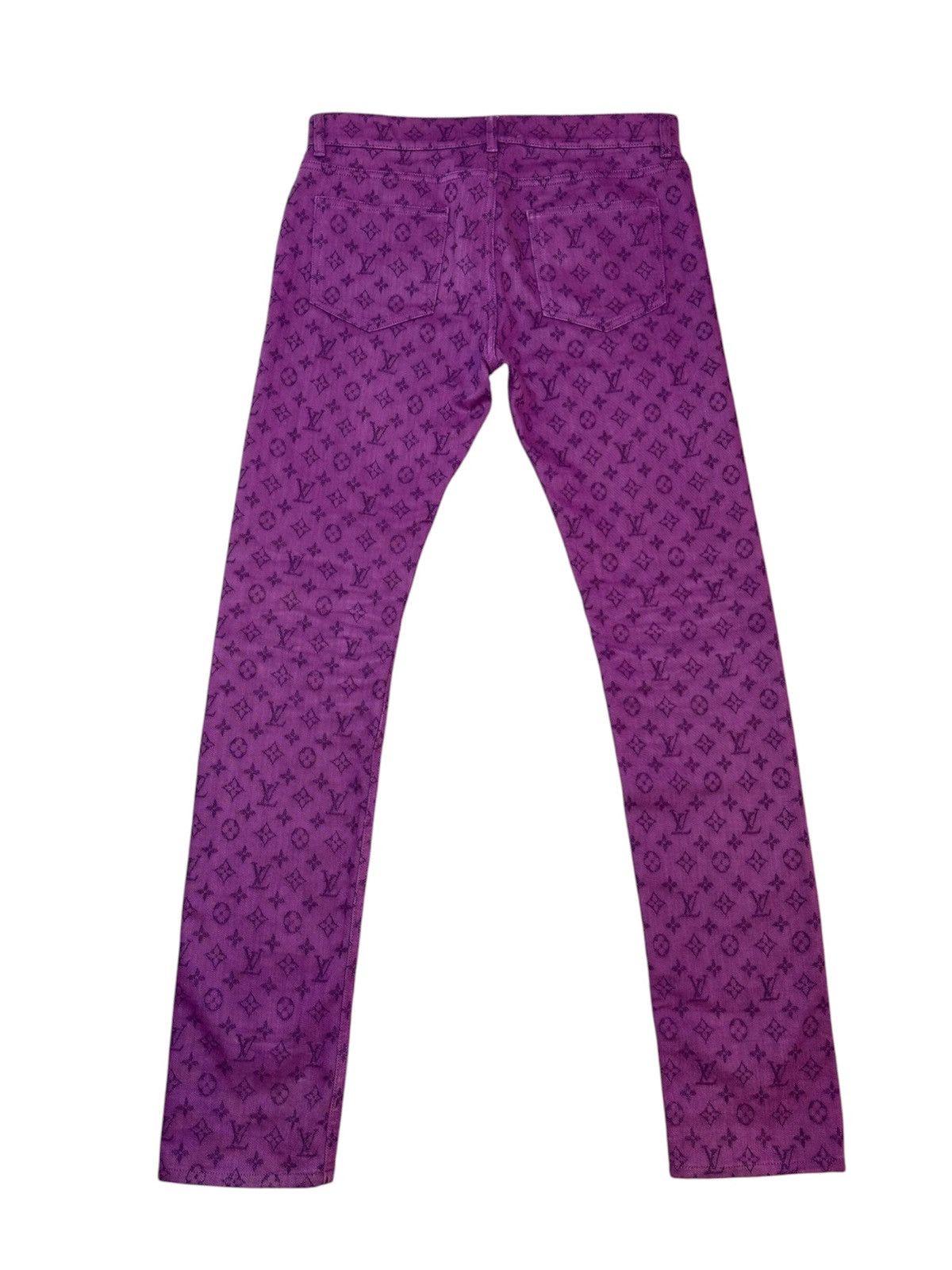 Louis Vuitton Louis Vuitton Purple Monogram Slim Jeans Virgil Abloh sz 30 Size US 30 / EU 46 - 4 Thumbnail
