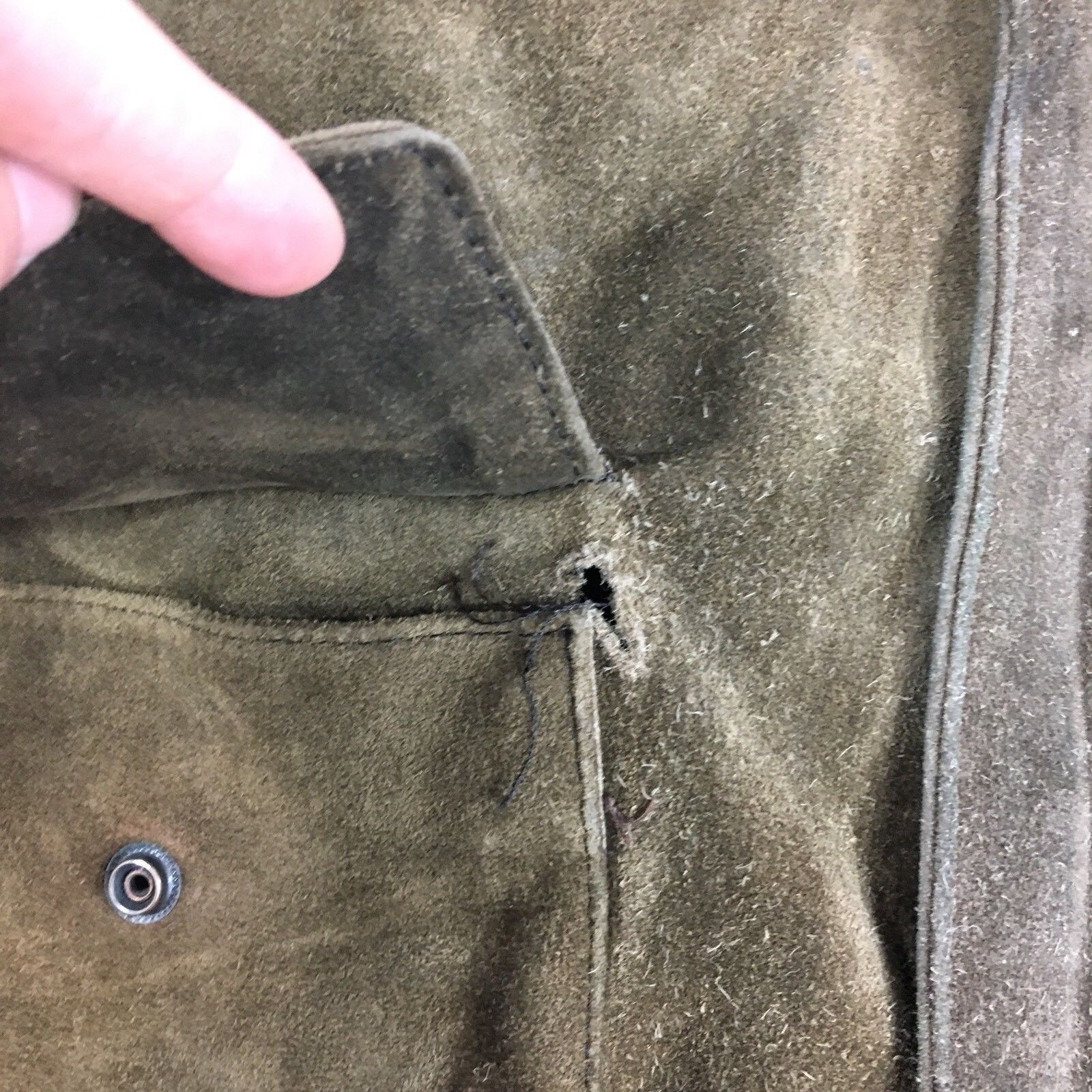 Other Vtg UNIK DISTRESSED Brown HEAVY Suede Leather Jacket Size US L / EU 52-54 / 3 - 7 Thumbnail