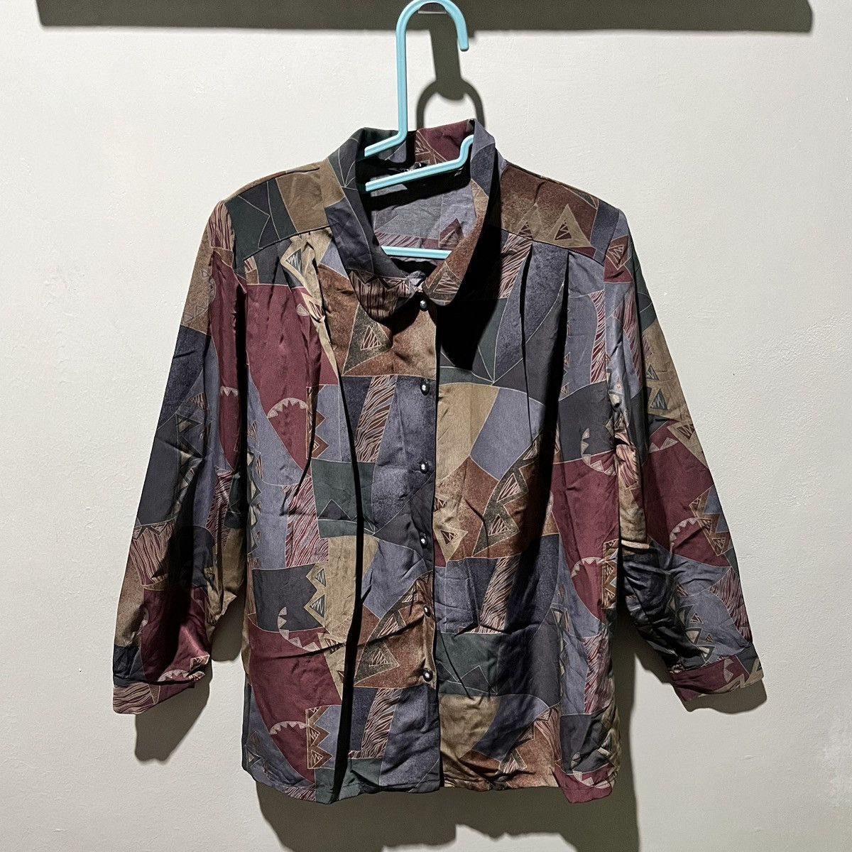 Other Vintage Geometric Longsleeves Button Down Shirt Size L / US 10 / IT 46 - 1 Thumbnail