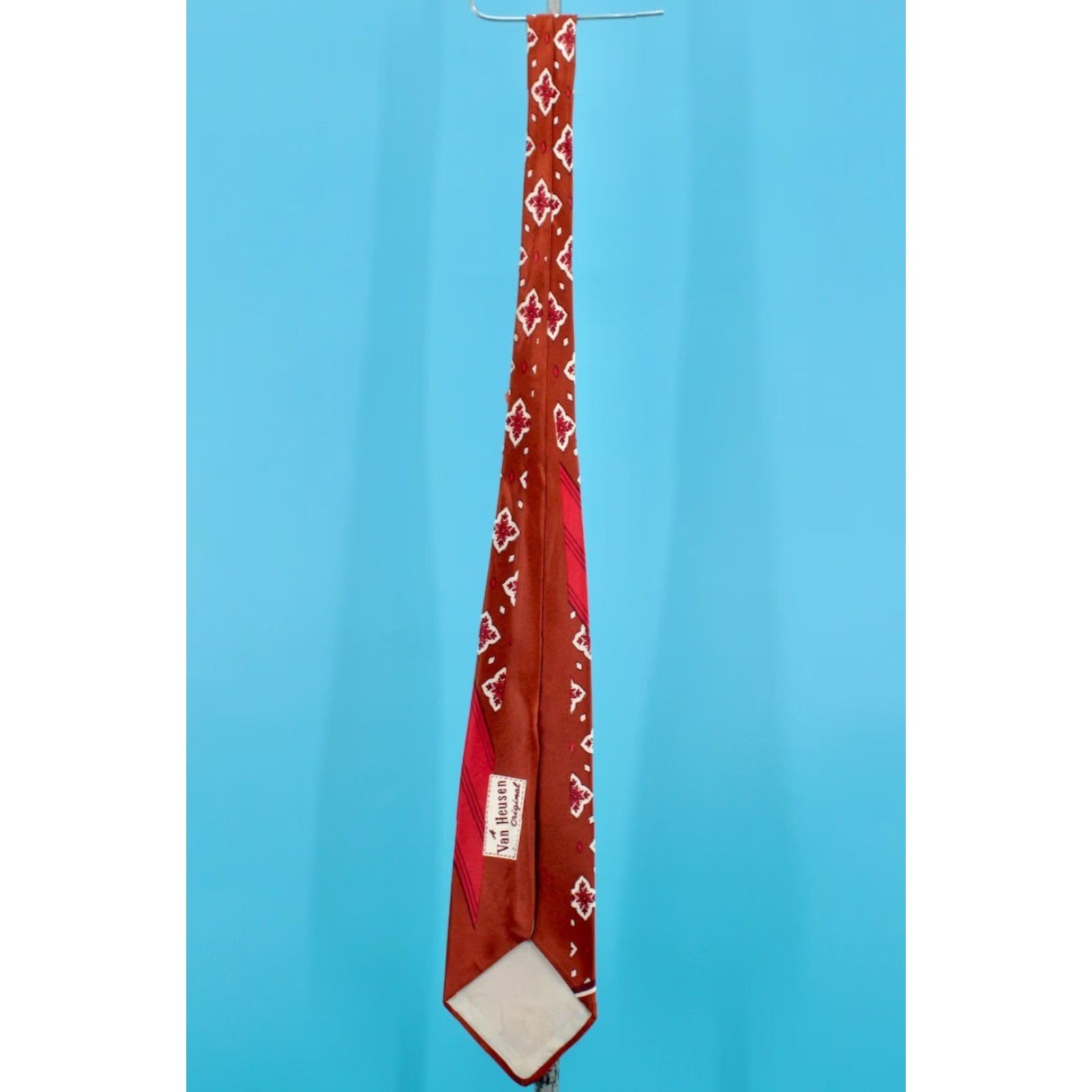 Van Heusen VTG Van Heusen Neck Tie 1940s Men’s Brown Red Satin 40s Tie - Vintage Men's Tie 52" Long Brown & Red Necktie Size ONE SIZE - 6 Thumbnail