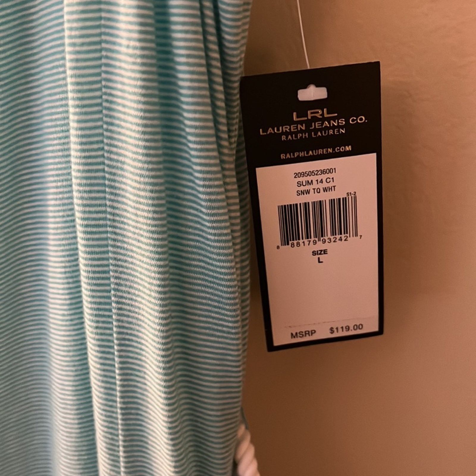Lauren Ralph Lauren LRL Double Layered Striped Rope Waist Dress Size L Size L / US 10 / IT 46 - 3 Thumbnail