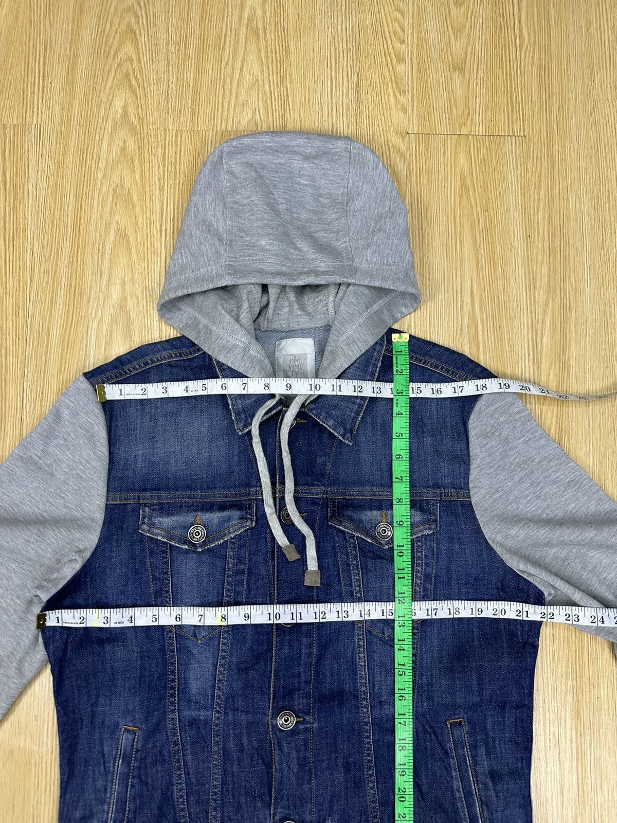Eleventy Eleventy Denim Hoodie Made In Italy Jacket Z210 Size US L / EU 52-54 / 3 - 9 Thumbnail