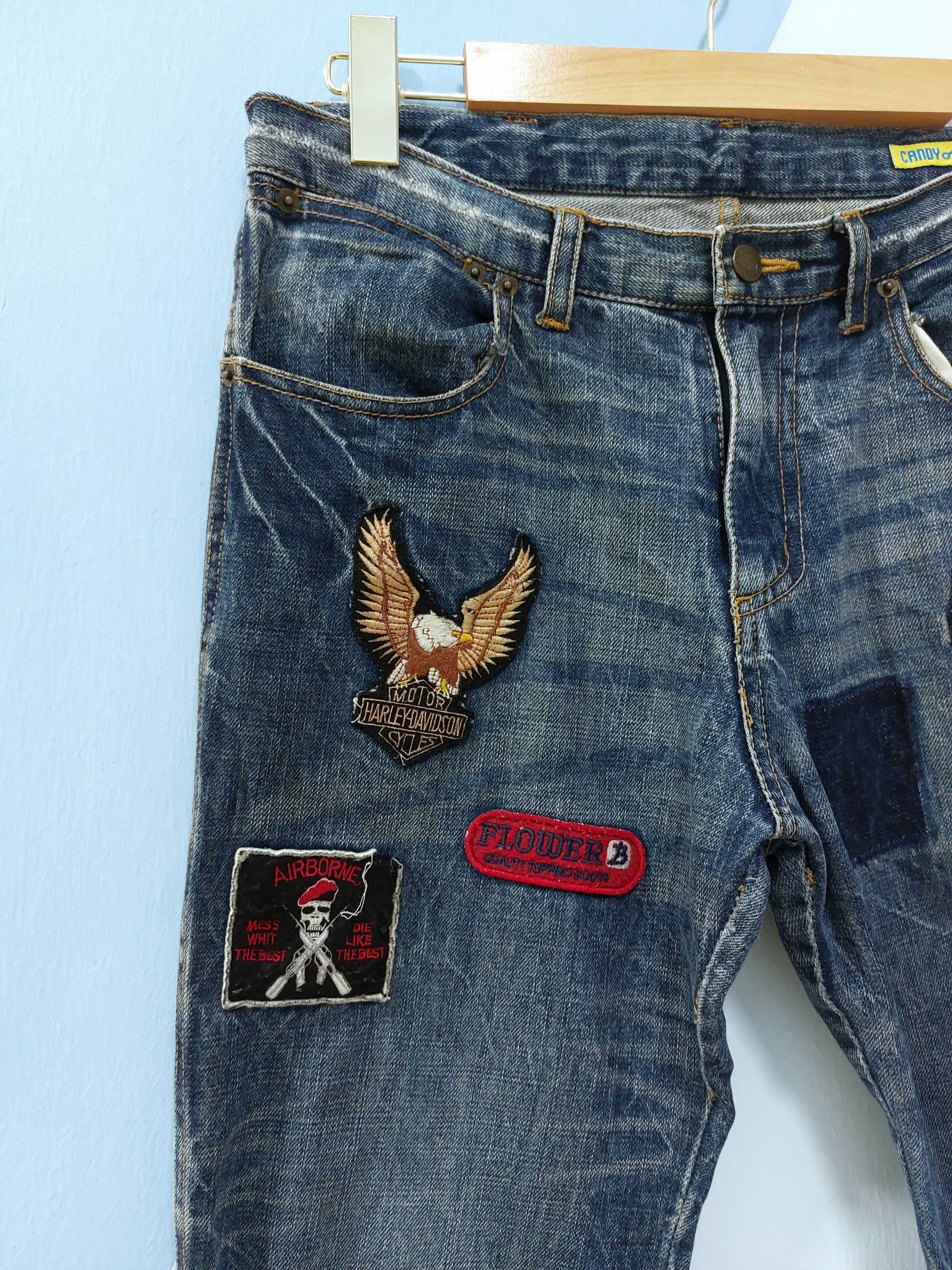 Designer Candy Robot Patch Bikers Logo Denim Size US 31 - 5 Thumbnail