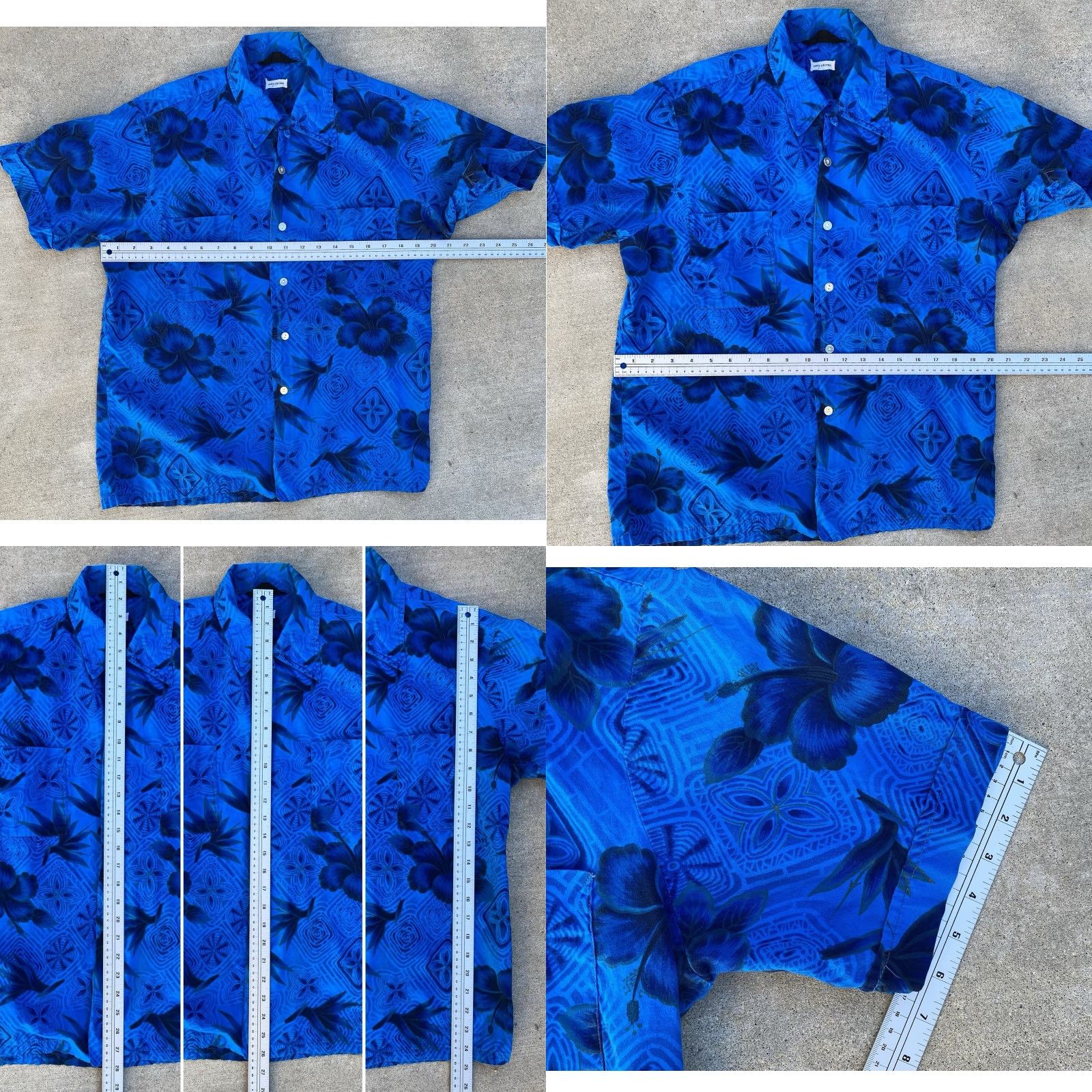 Sears VINTAGE Sears Hawaiian Shirt Blue Floral Tiki Aloha Cotton Short Sleeve Mens M Size US M / EU 48-50 / 2 - 11 Thumbnail