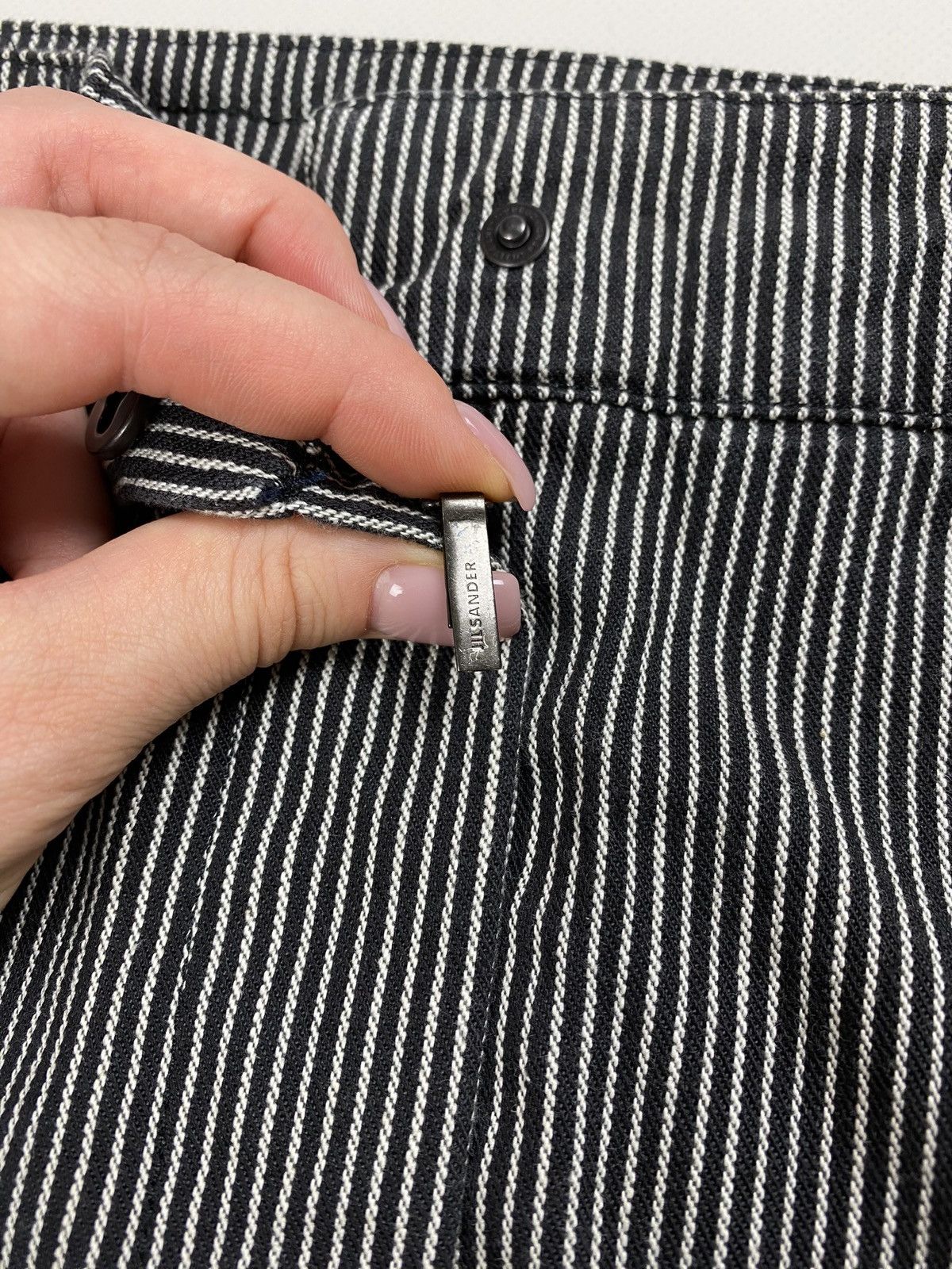 Jil Sander Jil Sander ladies striped denim pencil skirt size 27 Size 27" / US 4 / IT 40 - 9 Thumbnail