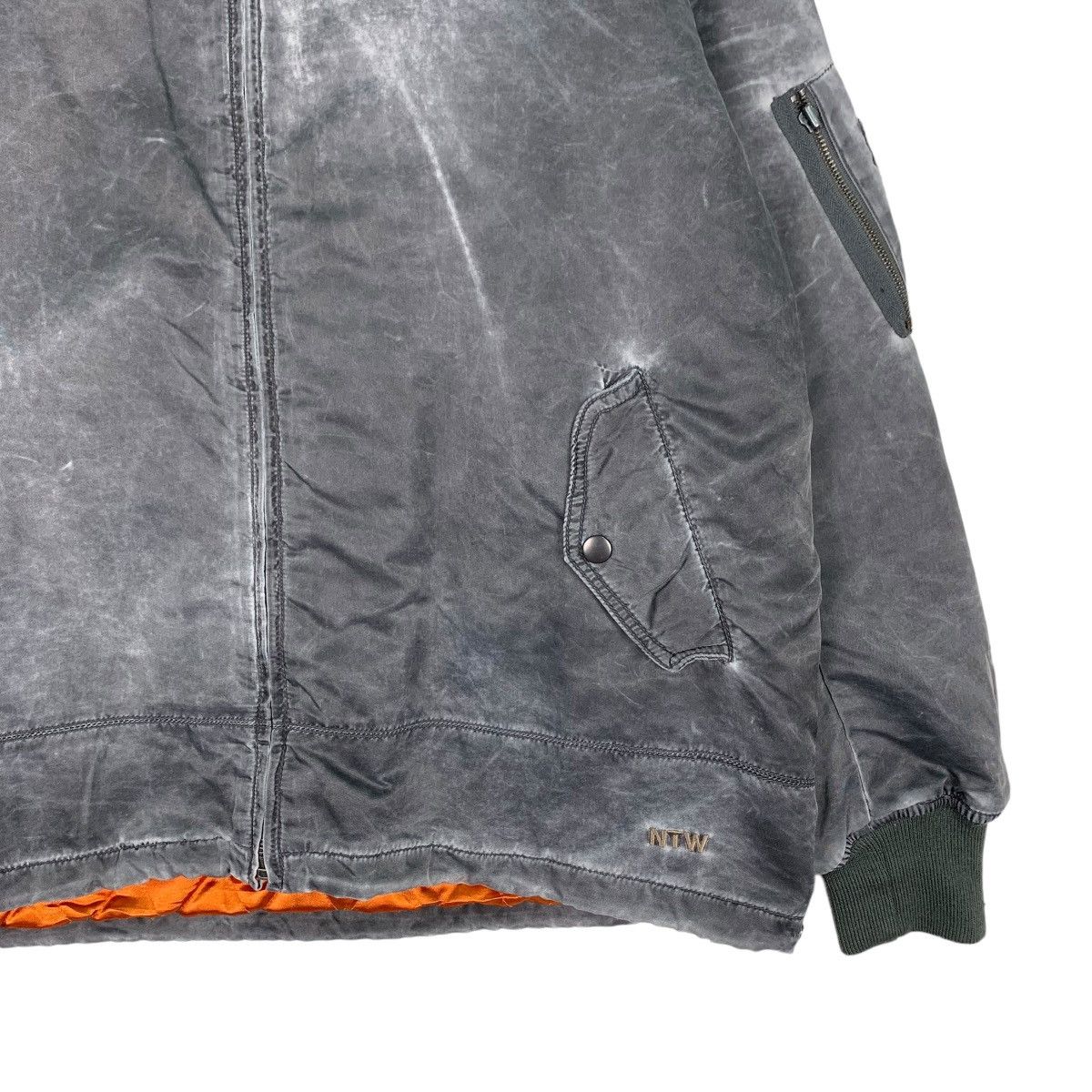 Japanese Brand NTW New Trend World Gray Washed Bomber Jacket #1084-C49 Size US L / EU 52-54 / 3 - 4 Thumbnail