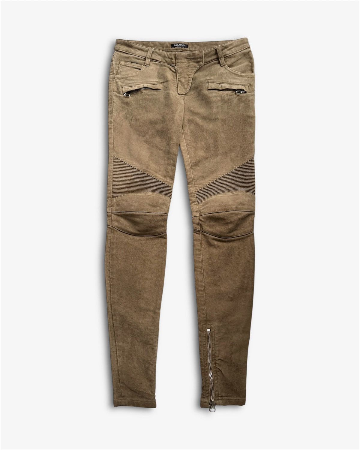 Balmain BALMAIN Decarnin SS 2010 Wax ‘Stain’ Biker Denim Zip Jeans Size US 28 / EU 44 - 7 Thumbnail