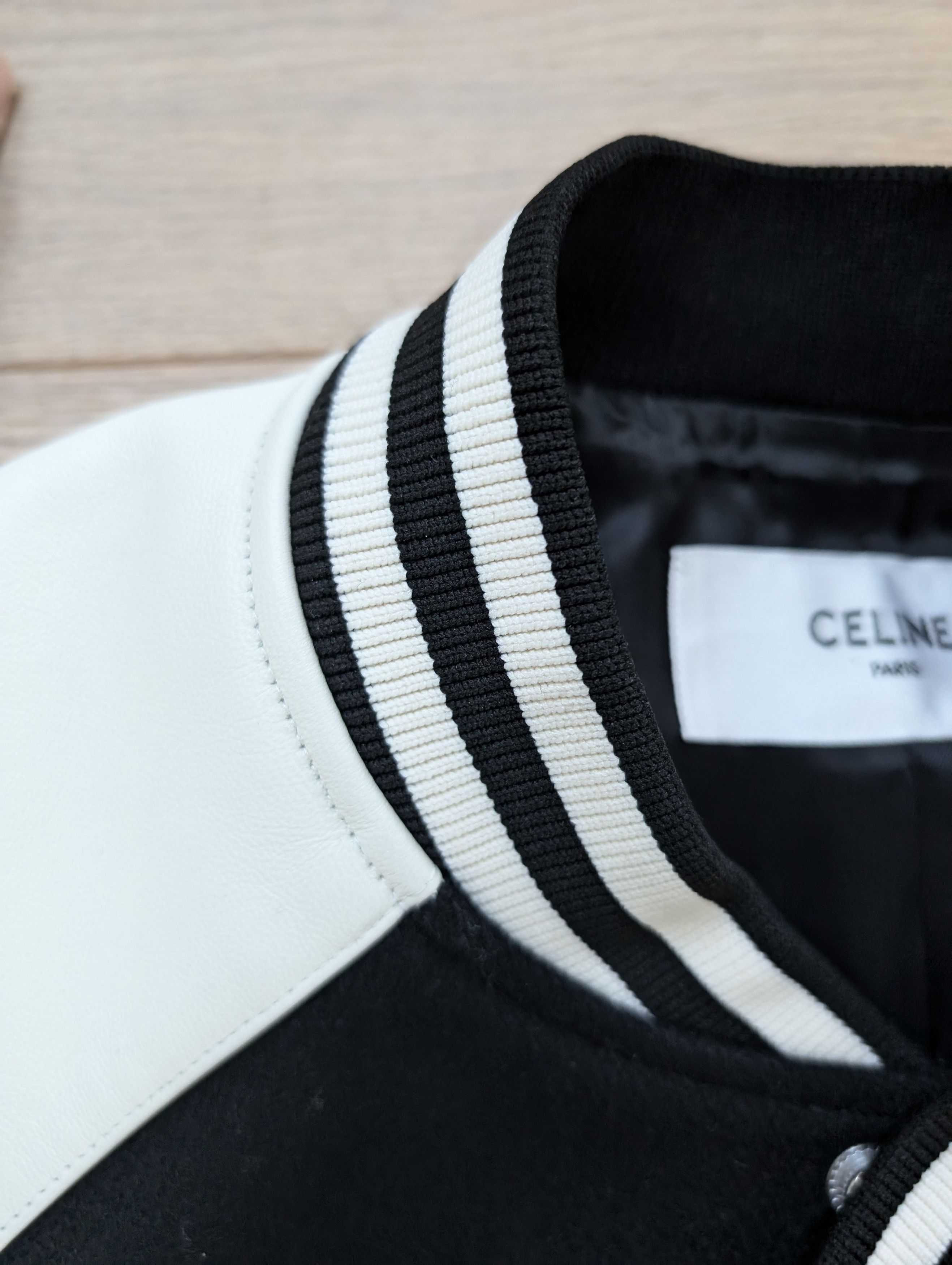 Celine Celine Homme Leather Trimmed Virgin Wool Varsity Jacket Size US M / EU 48-50 / 2 - 3 Thumbnail