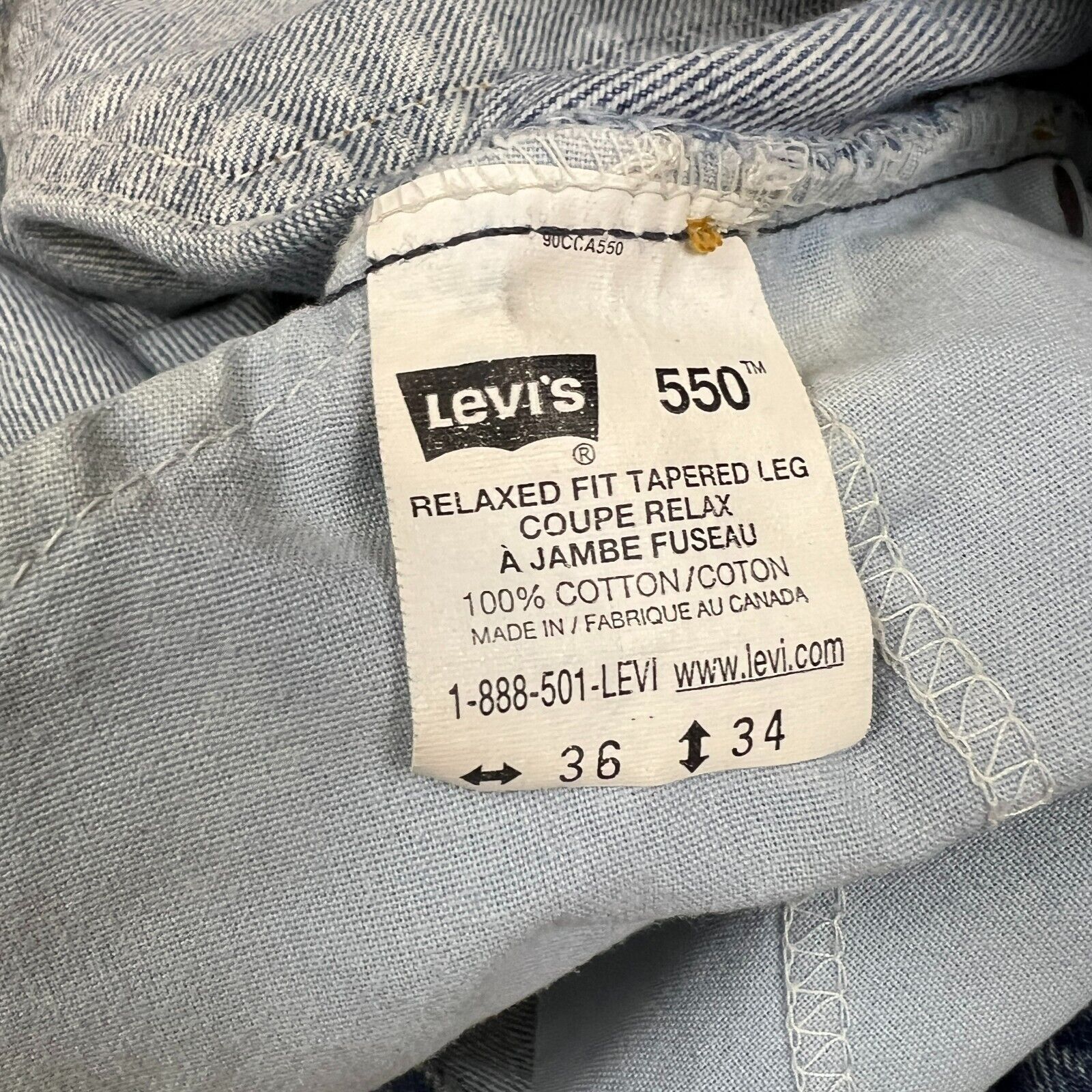 Levi's × Vintage Vintage 90s Levi's 550 Jeans 35x34 Relaxed Fit Tapered Leg Size US 35 - 9 Thumbnail