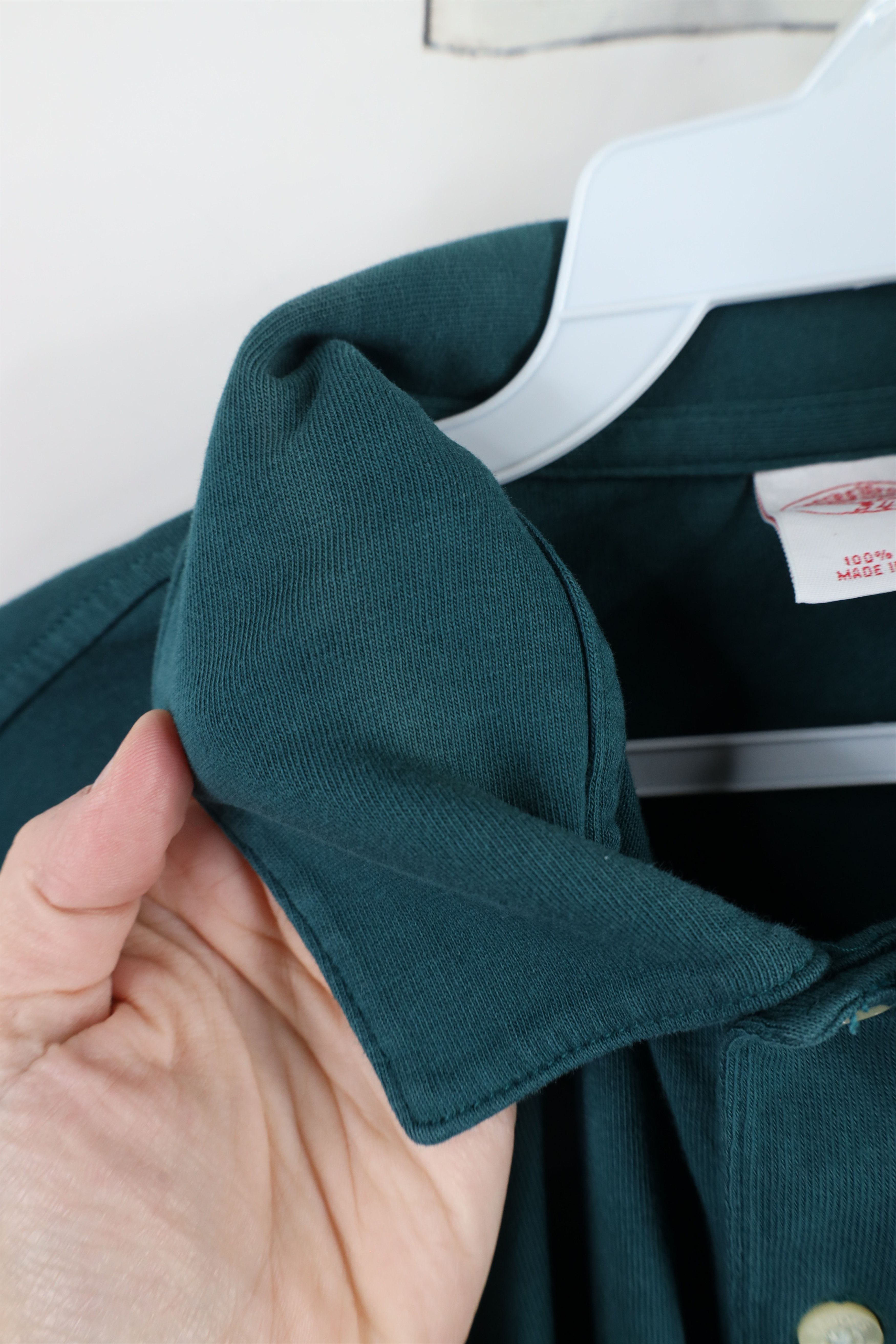 Brooks Brothers Vintage Brooks Brothers Long Sleeve Polo Shirt Green Cotton Size US L / EU 52-54 / 3 - 6 Thumbnail