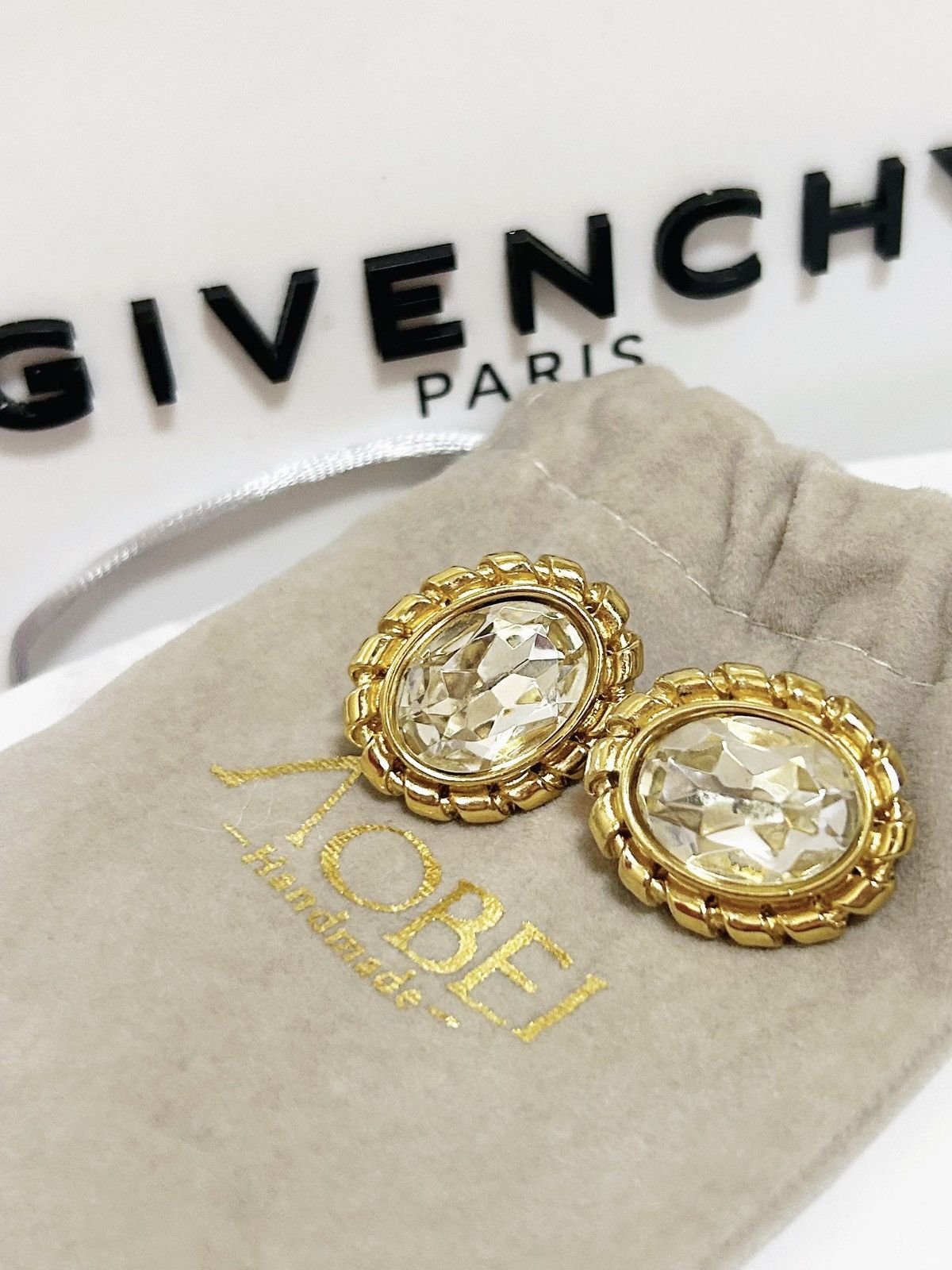Givenchy Authentic Givenchy RARE Vintage Crystal Statement Earrings Size ONE SIZE - 8 Thumbnail