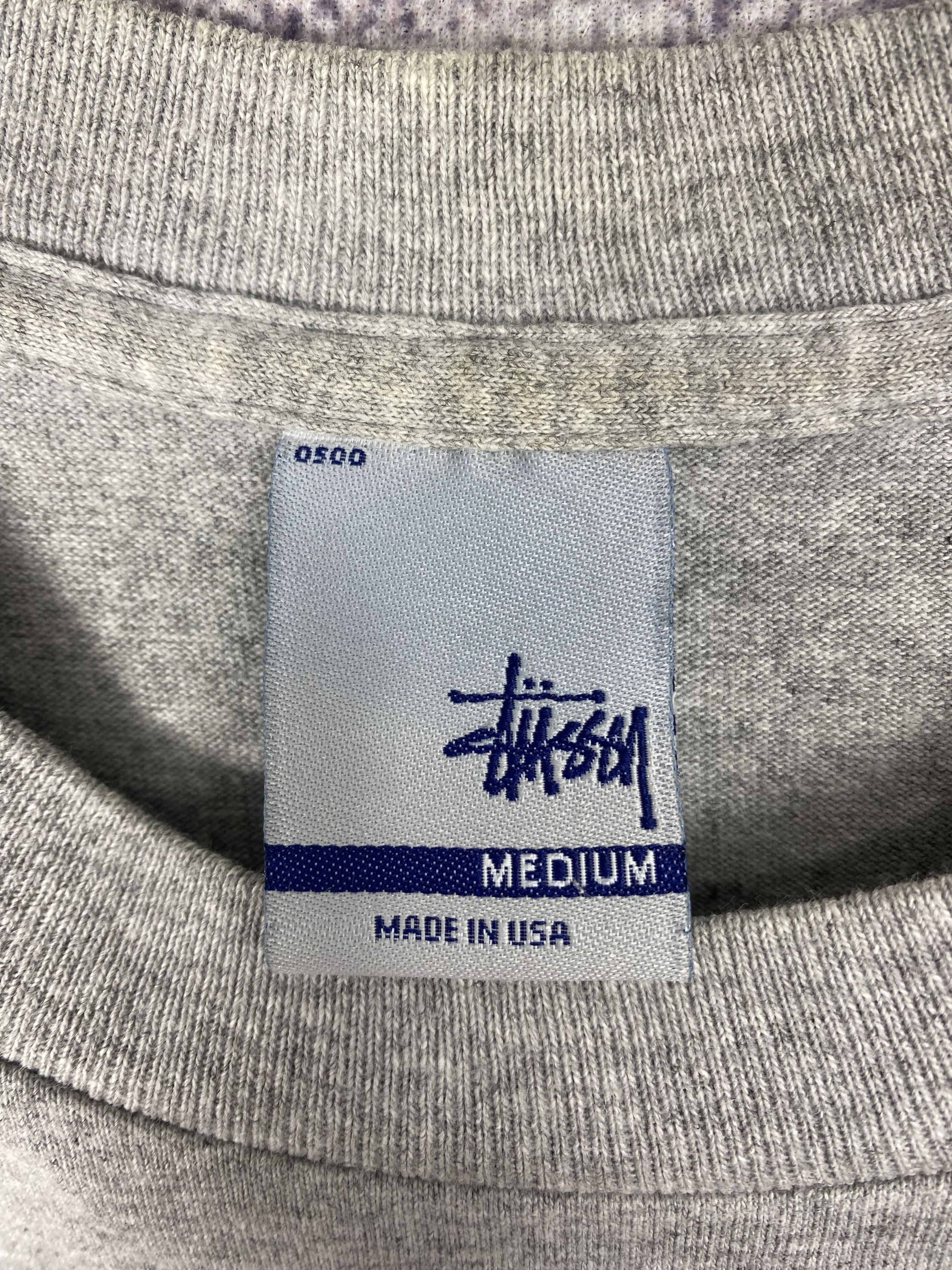 Stussy Vintage Stussy N°4 Logo Tee Grey with Yellow Monogram Print Size US M / EU 48-50 / 2 - 5 Thumbnail