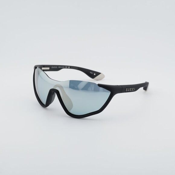 Gucci Gucci GG2018S 001 Sunglasses Matte Black Shield Frame, Smoke Size ONE SIZE - 1 Thumbnail