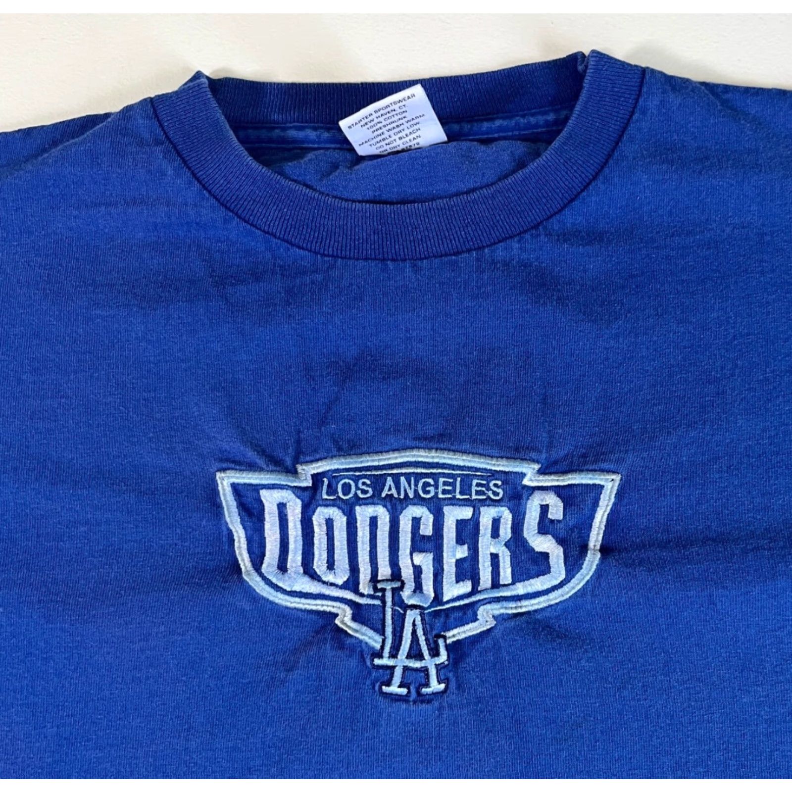 Starter VINTAGE Starter Dodgers MLB T-Shirt Blue 90s Embroidered Made in USA Size M Mens Short Sleeve Crew Neck Cotton Baseball 1990s Size US M / EU 48-50 / 2 - 4 Thumbnail