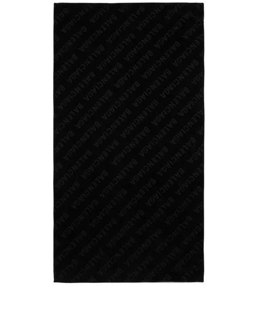 Balenciaga o1s1rm1124 Size: OS / Allover Logo Beach Towel in Black Size ONE SIZE - 1 Preview