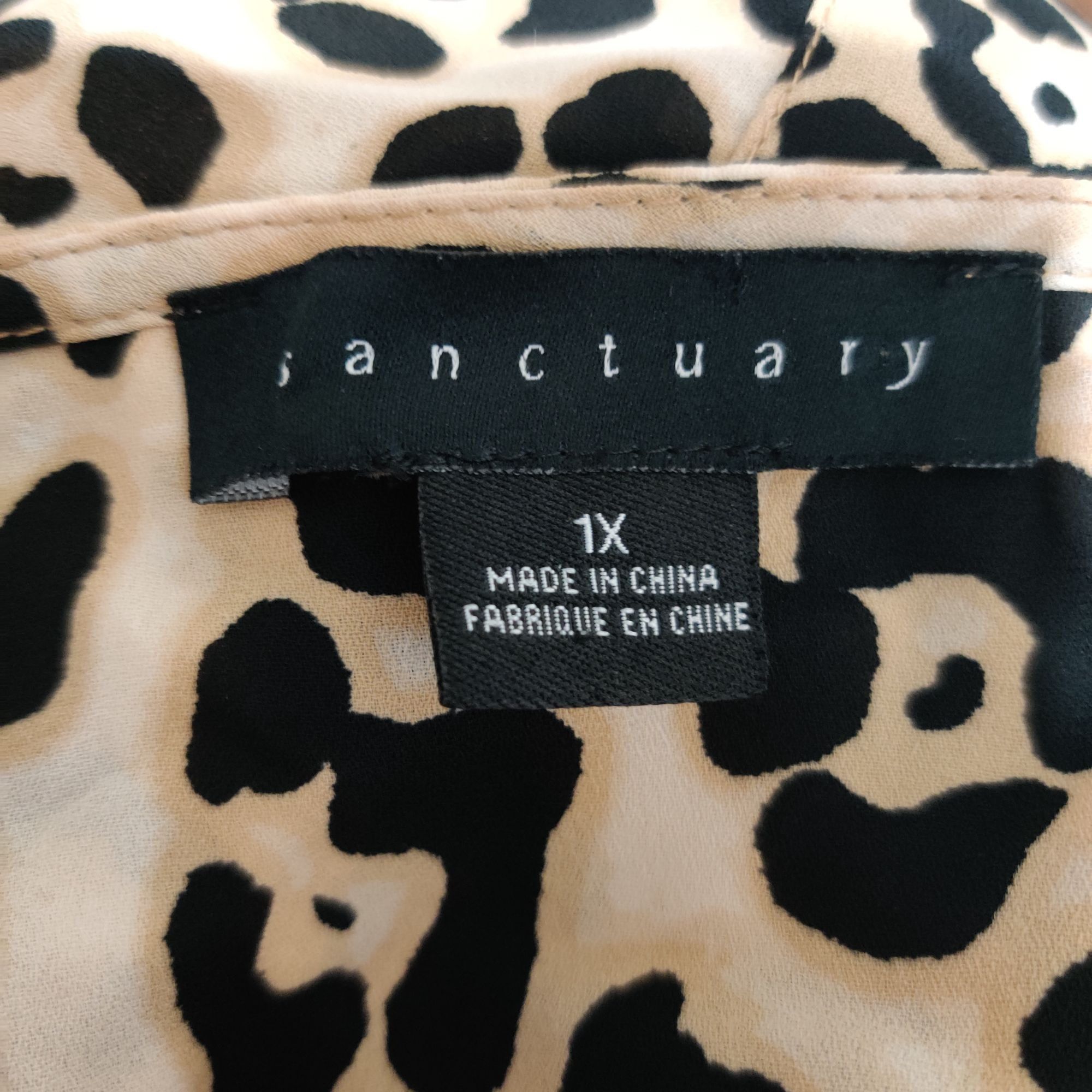 Sanctuary Sanctuary Womens Plus Size Top Blouse Surplice Wrap Leopard Size XL / US 12-14 / IT 48-50 - 4 Thumbnail