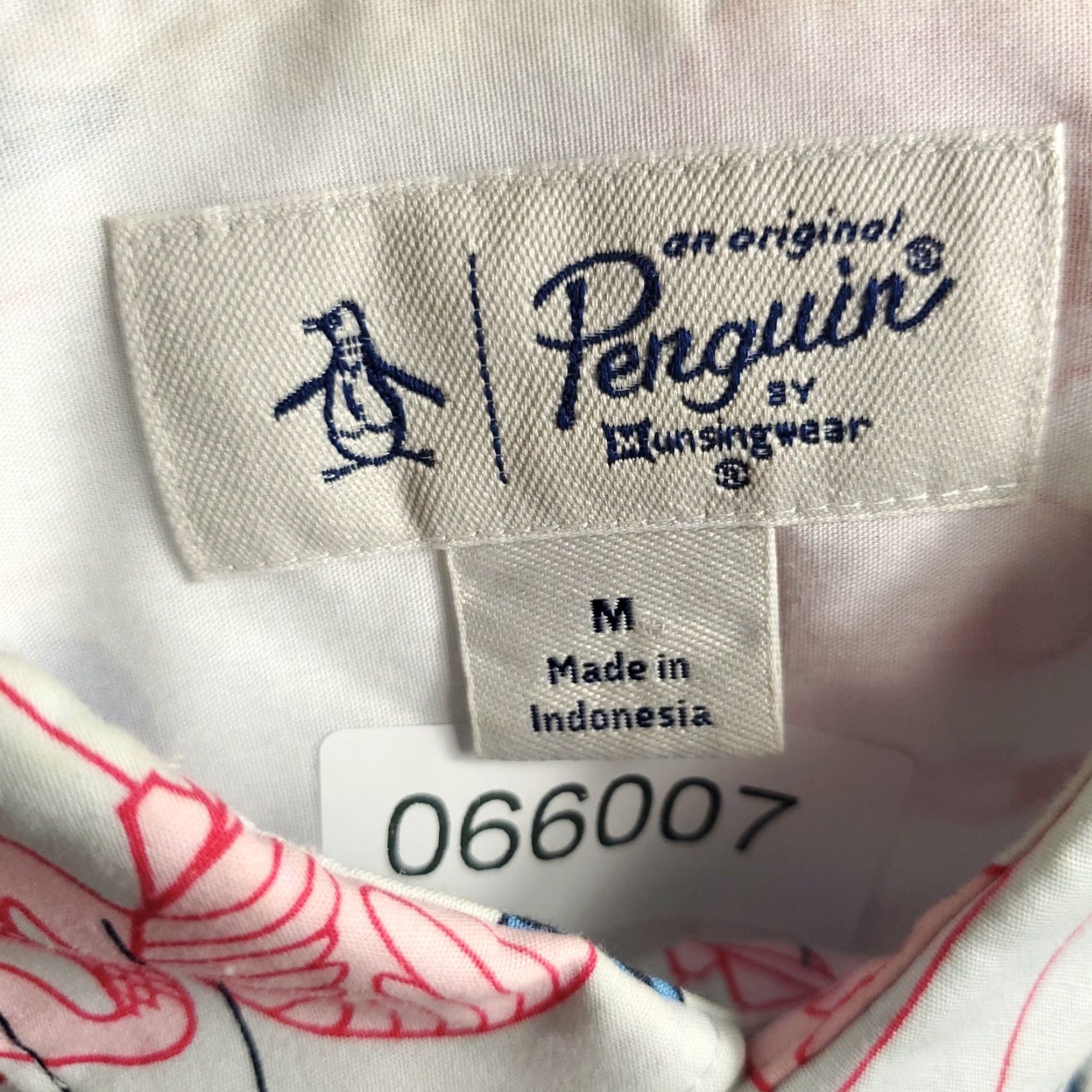 Original Penguin Penguin Shirt Mens Size Medium Blue Pink Flamingos Casual Button Up Short Sleeve Size US M / EU 48-50 / 2 - 6 Thumbnail