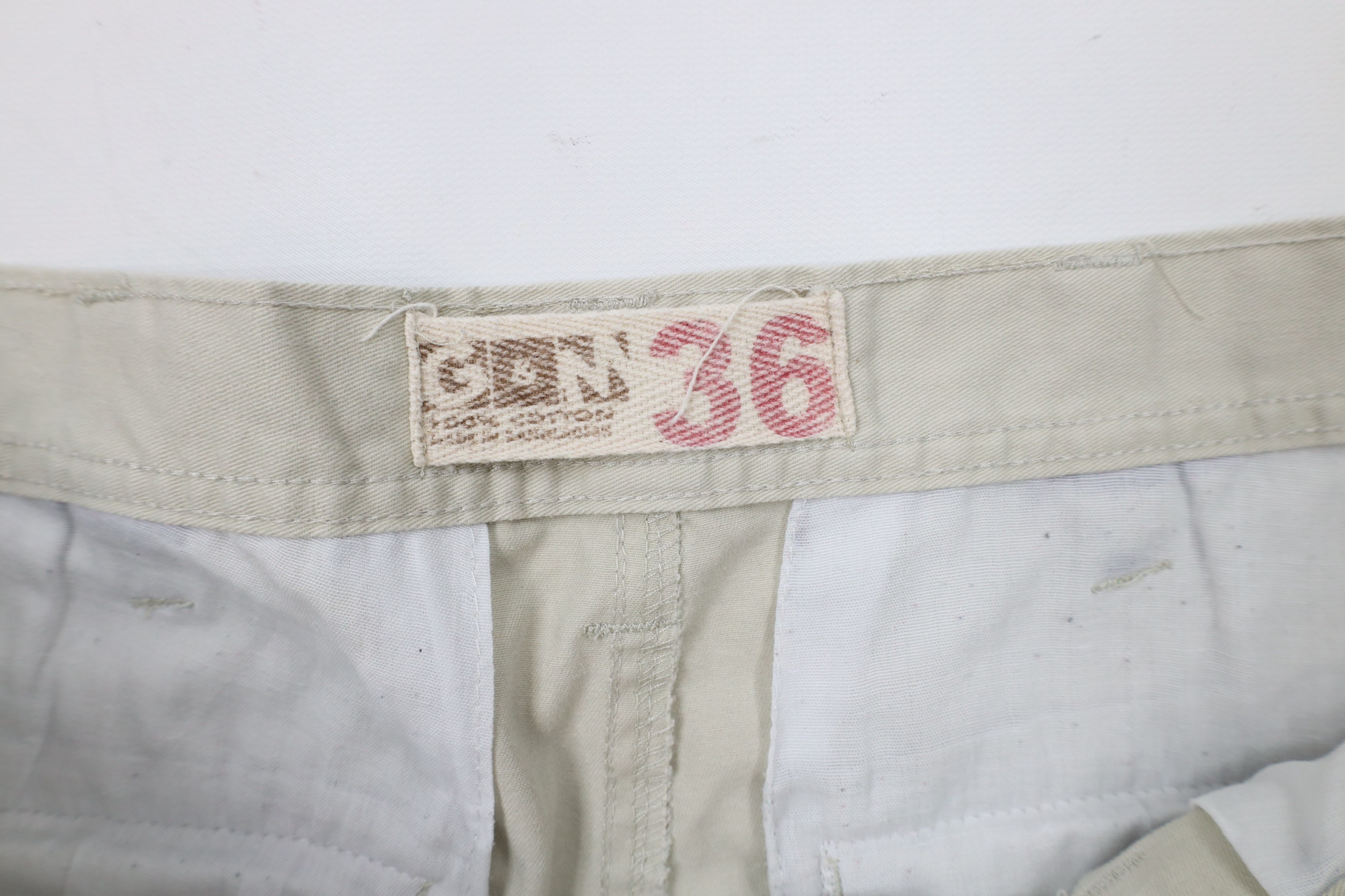 Vintage Vintage 90s Streetwear Baggy Fit Cargo Shorts Beige Cotton Size US 36 / EU 52 - 7 Thumbnail