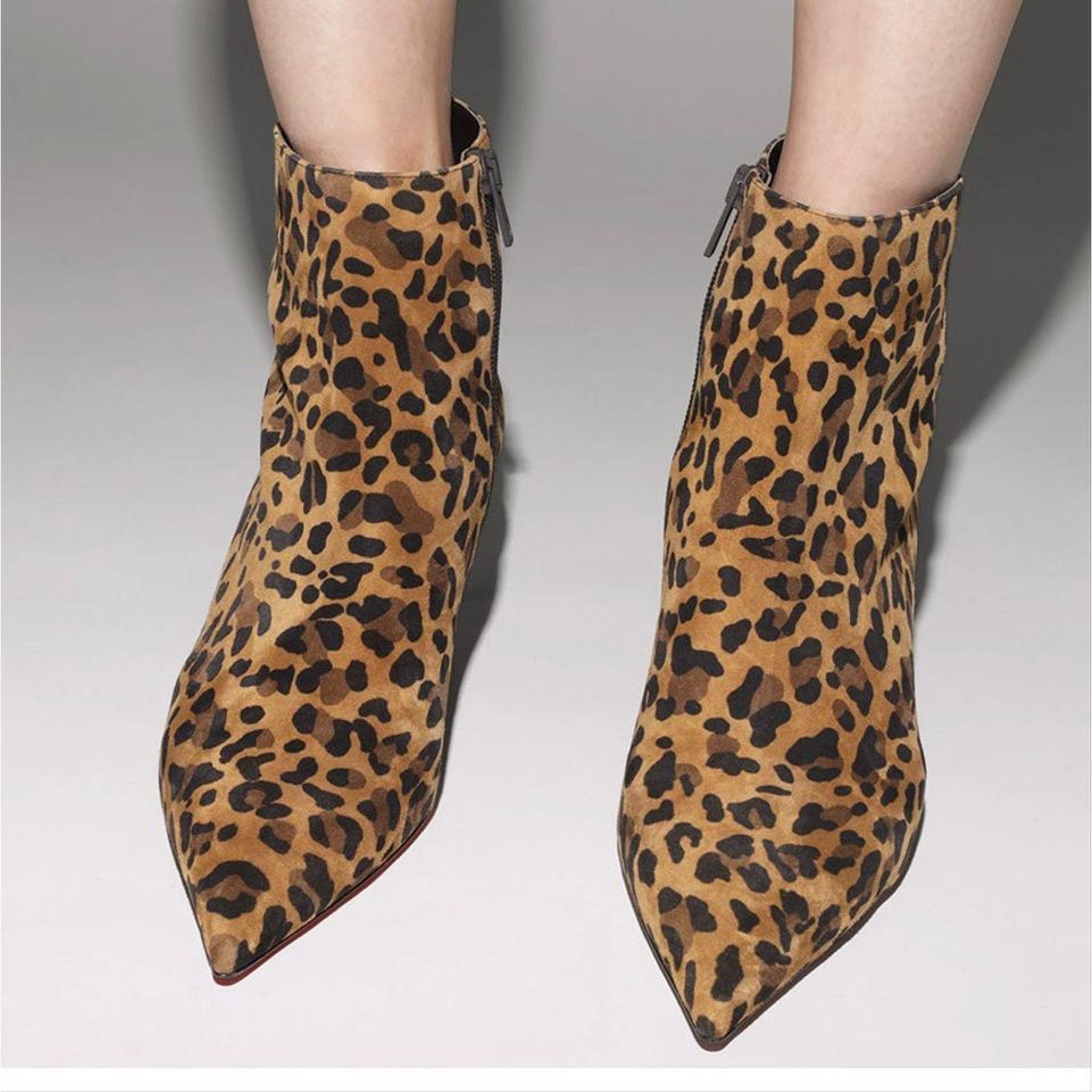 Christian Louboutin So Kate 55 leopard printed heeled suede leather ankle boots Size US 8 / IT 38 - 2 Thumbnail