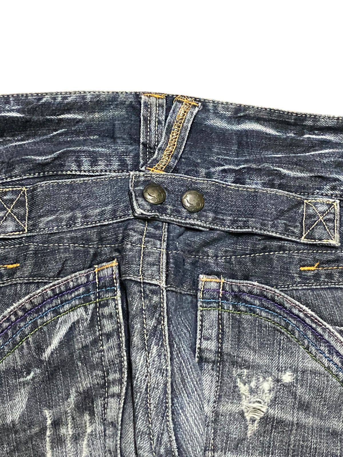 Kapital Rare Authentic Root Three Style Baggy Jeans Buckle Back Size US 33 - 11 Thumbnail