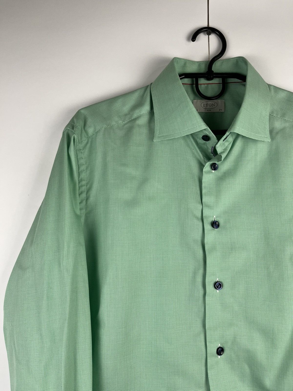 Eton Eton Luxury Solid Cotton Long Sleeve Shirt Button Up Size US L / EU 52-54 / 3 - 2 Thumbnail